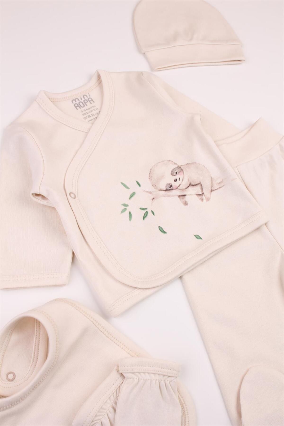 Mini Ropa-Organic 5-Piece Hospital Release Koala 5-Piece Newborn Set Organic 5-Piece Bodysuit Set 5