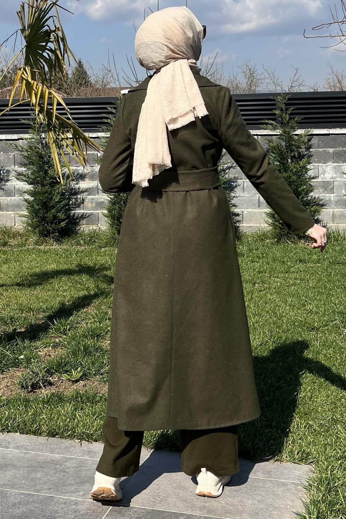 Rabia Şamlı-Selin Khaki Stamp Coat 7