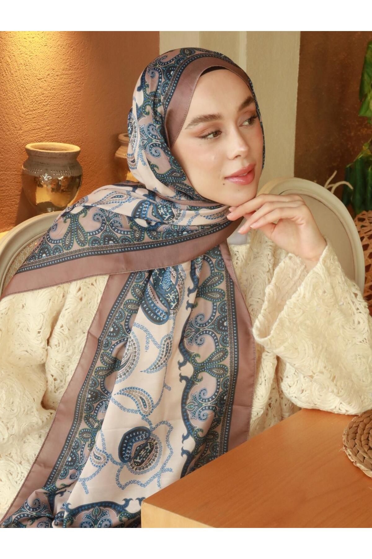 Modakaşmir-Paisley Pattern Cotton Shawl 3