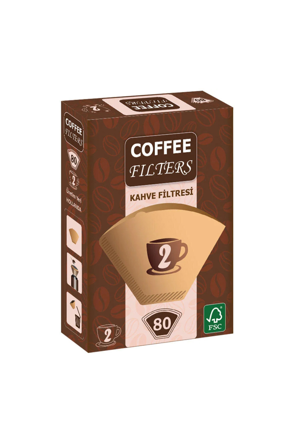 Coffee Filters Filtre Kahve Kağıdı 2 Numara 80 Adetli 1 Paket