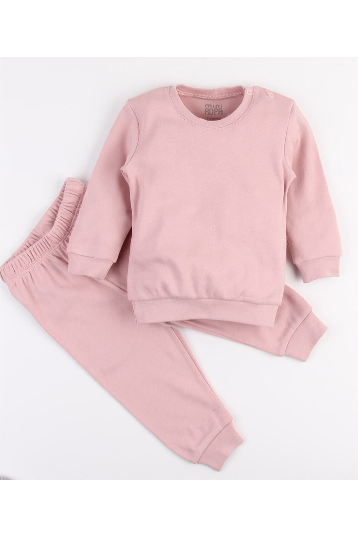 Mini Ropa Pembe Mevsimlik Kız Bebek Takımı Alt Üst Sweat Takım fotoğrafı 2 (önizleme)