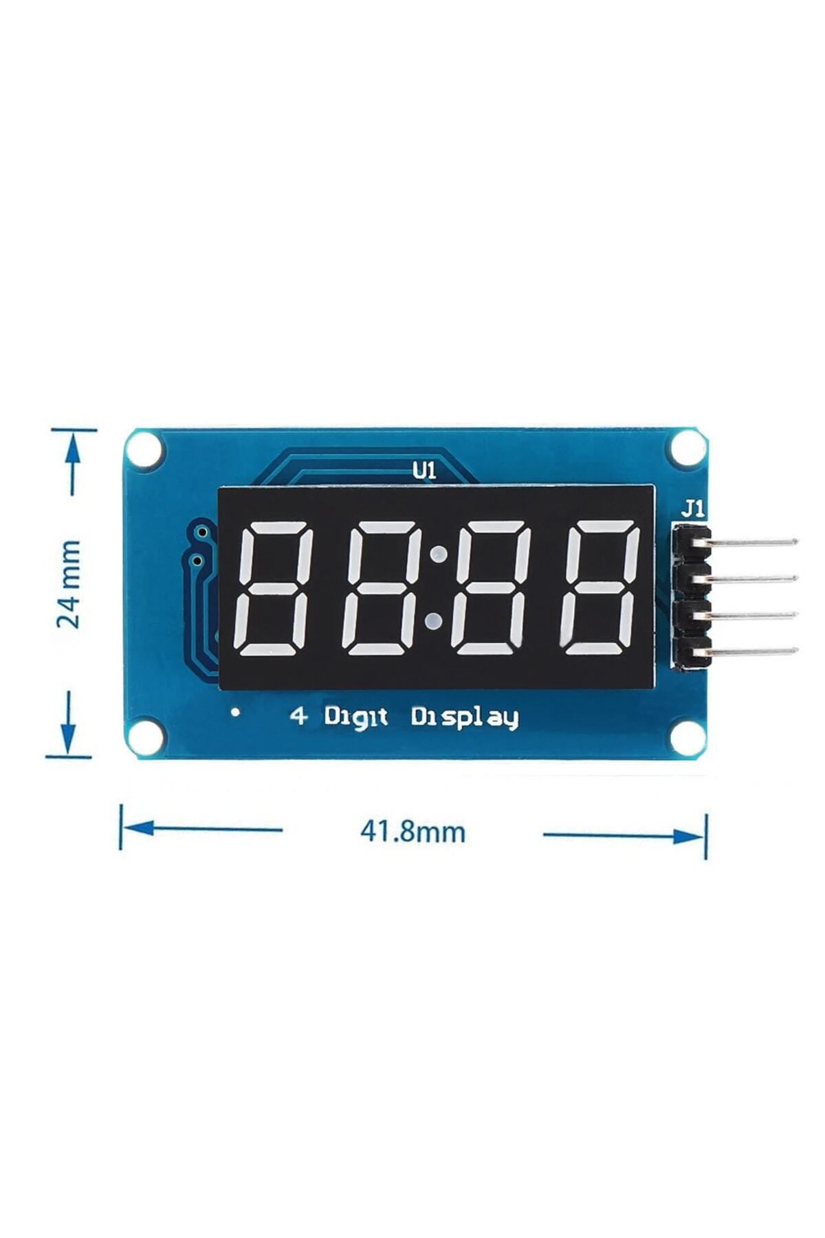 ROBİZ Tm1637 4 Hane Bit Seri Kırmızı 7 Segment Ekran 0.36 Inch Saat Iıc Dijital Gösterge Display Alarm