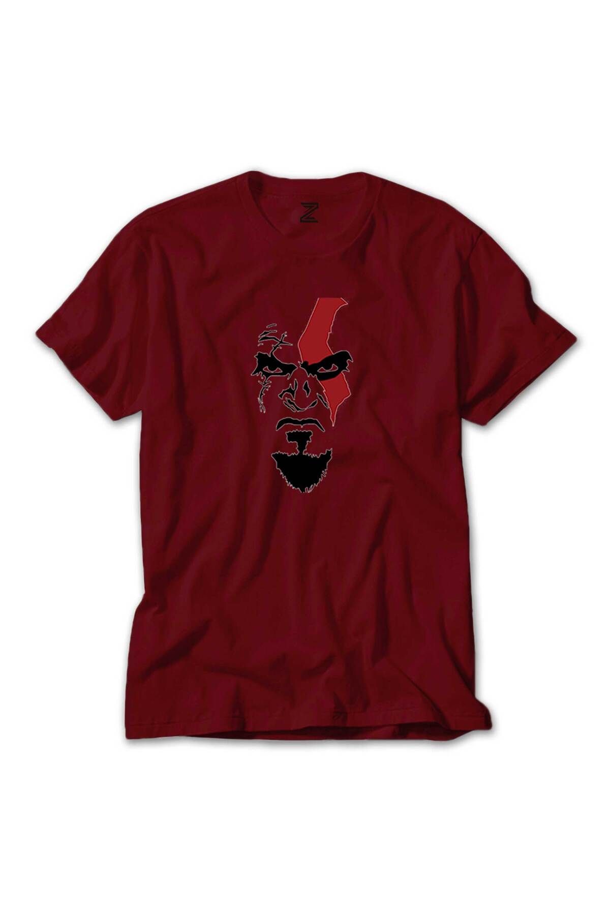 WAKHA God Of War Kratos Face Kırmızı Tişört