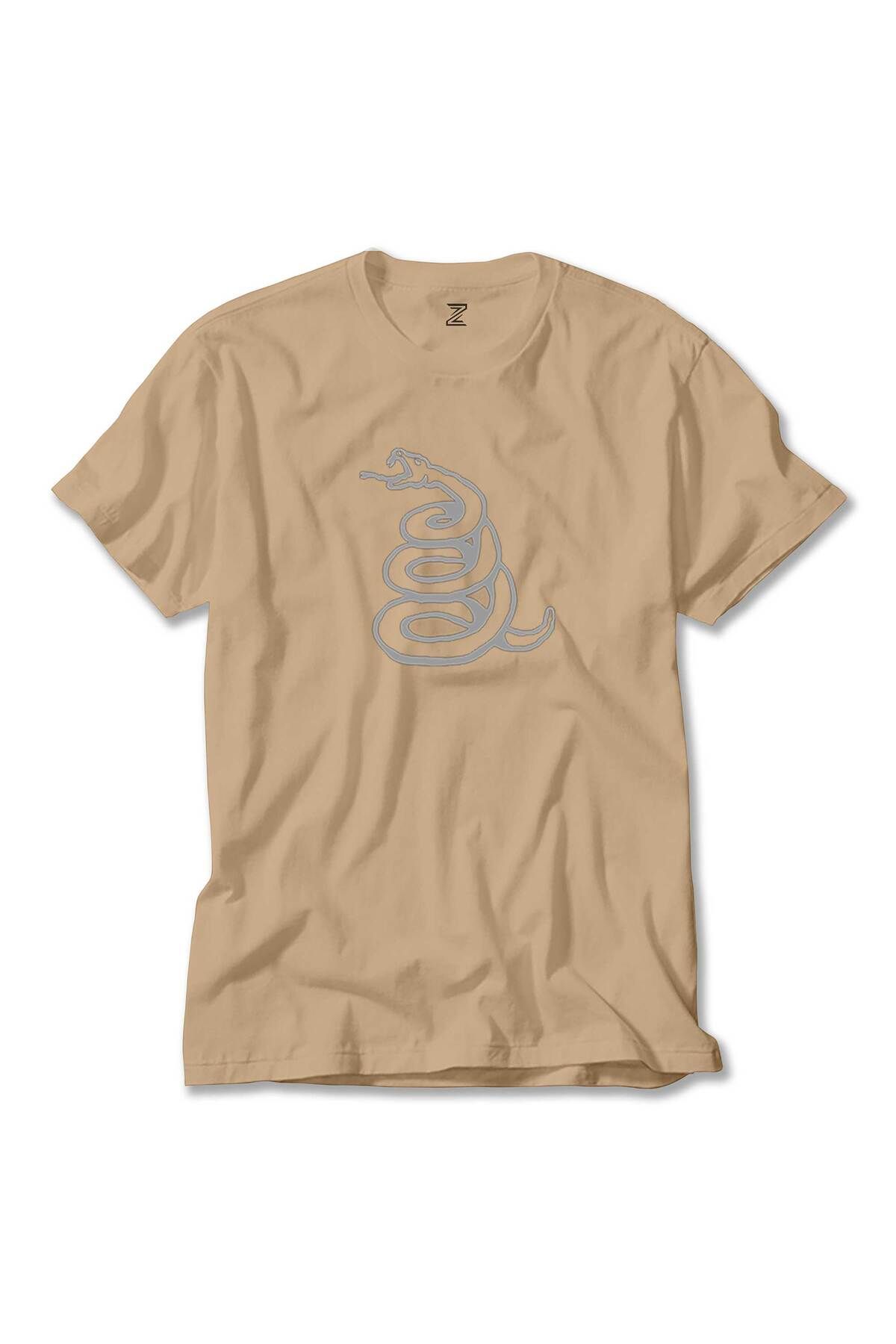 WAKHA Metallica Snake Logo Krem Tişört