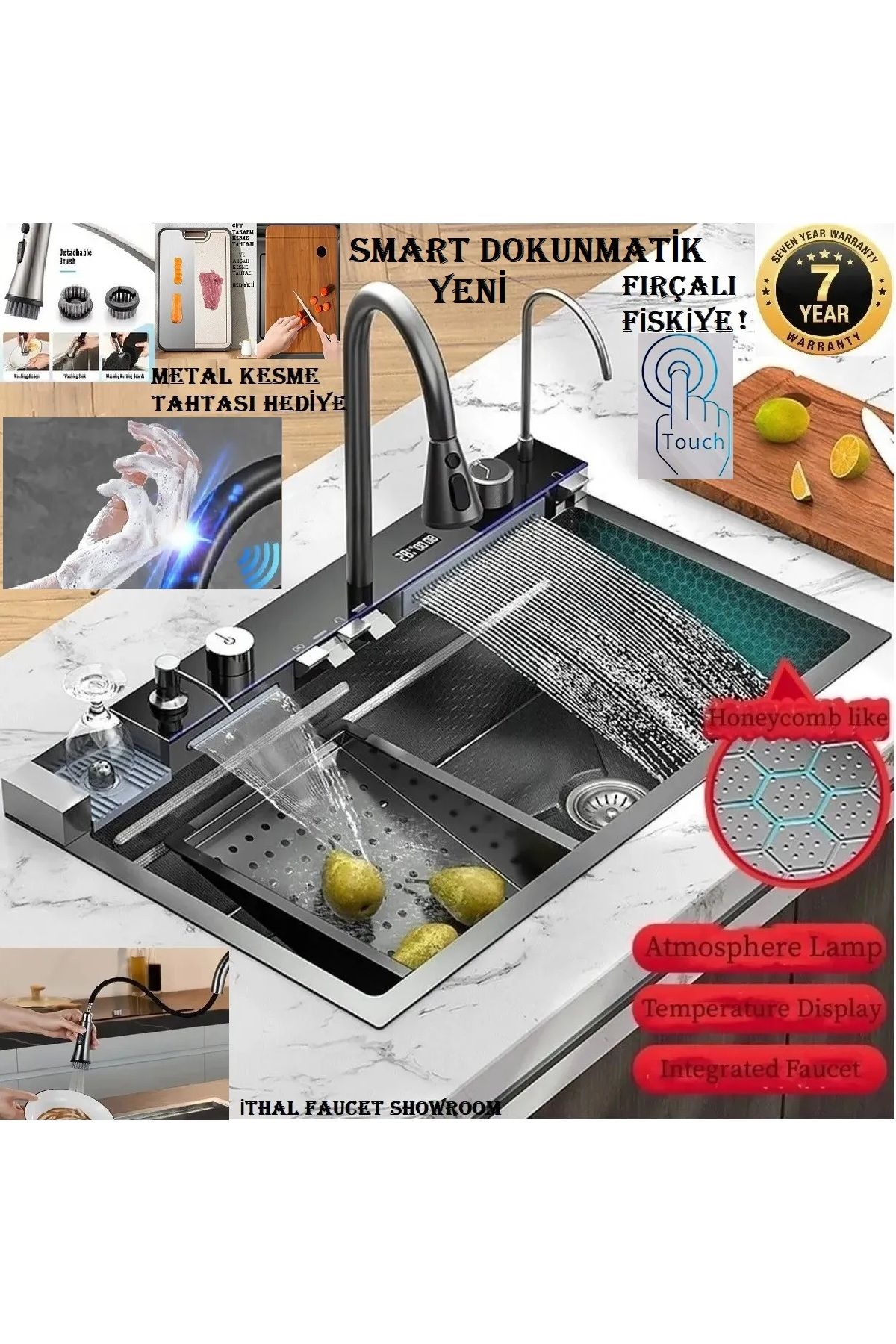 OEM Dijital Eviye Seti Dokunmatik Smart Teknolojik Antrasit Gri 9 Fonksiyonlu Full 7 Yıl Garanti Ithal