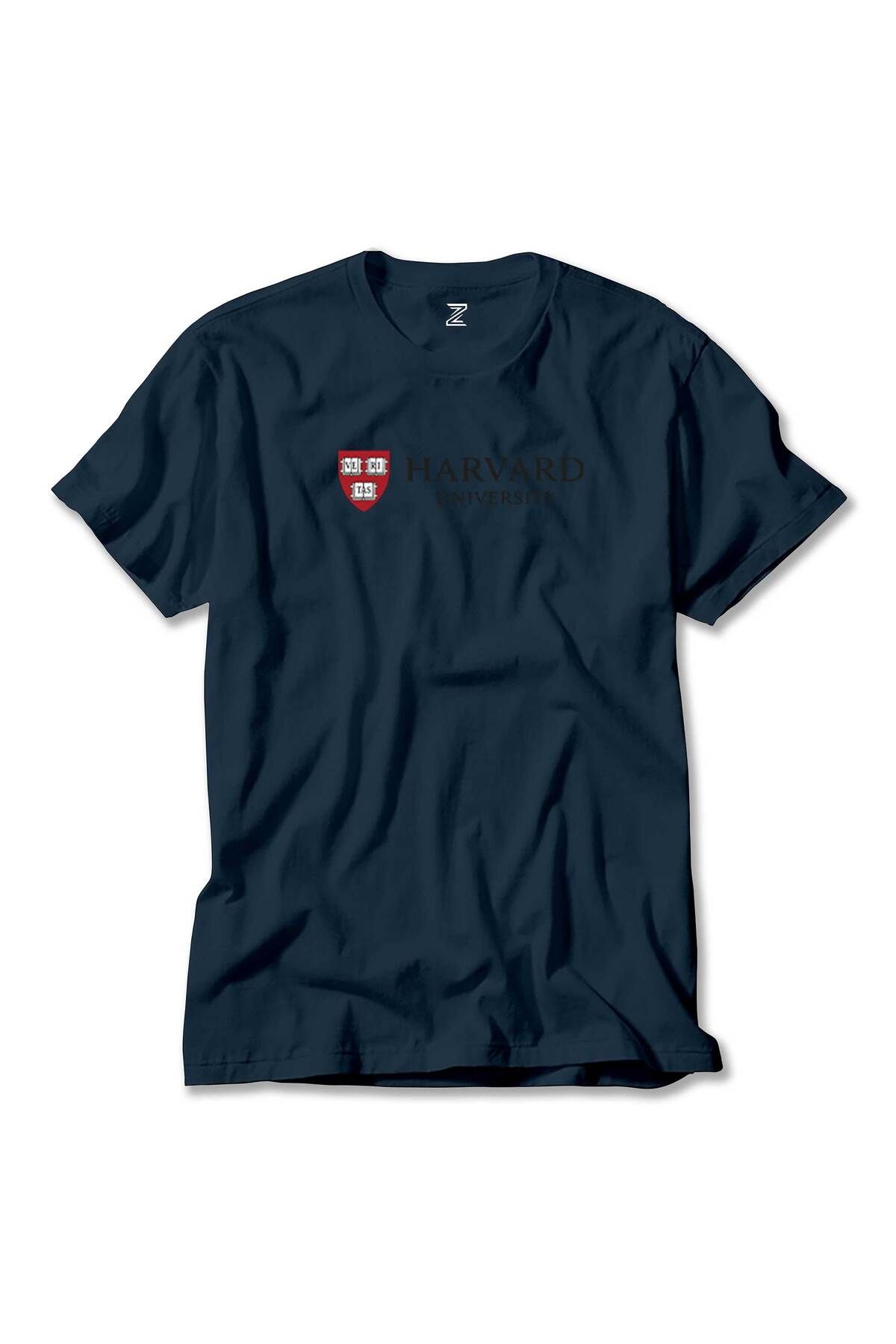 WAKHA Harvard University Logo Text Lacivert Tişört
