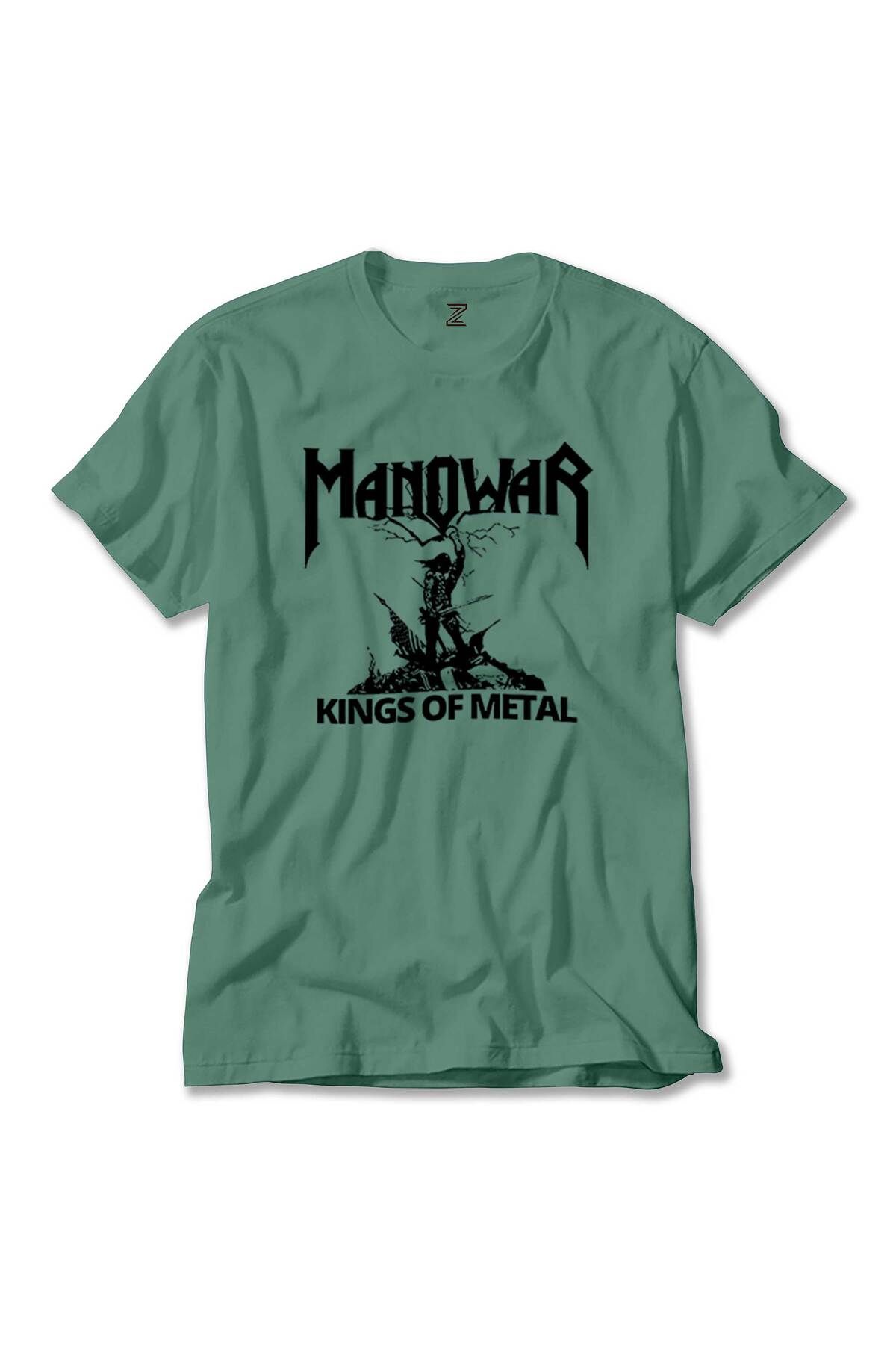 WAKHA Manowar Kings of Metal Black Yeşil Tişört