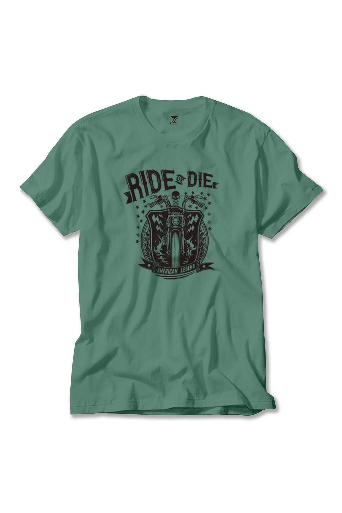 WAKHA Ride Die Silhouette Yeşil Tişört