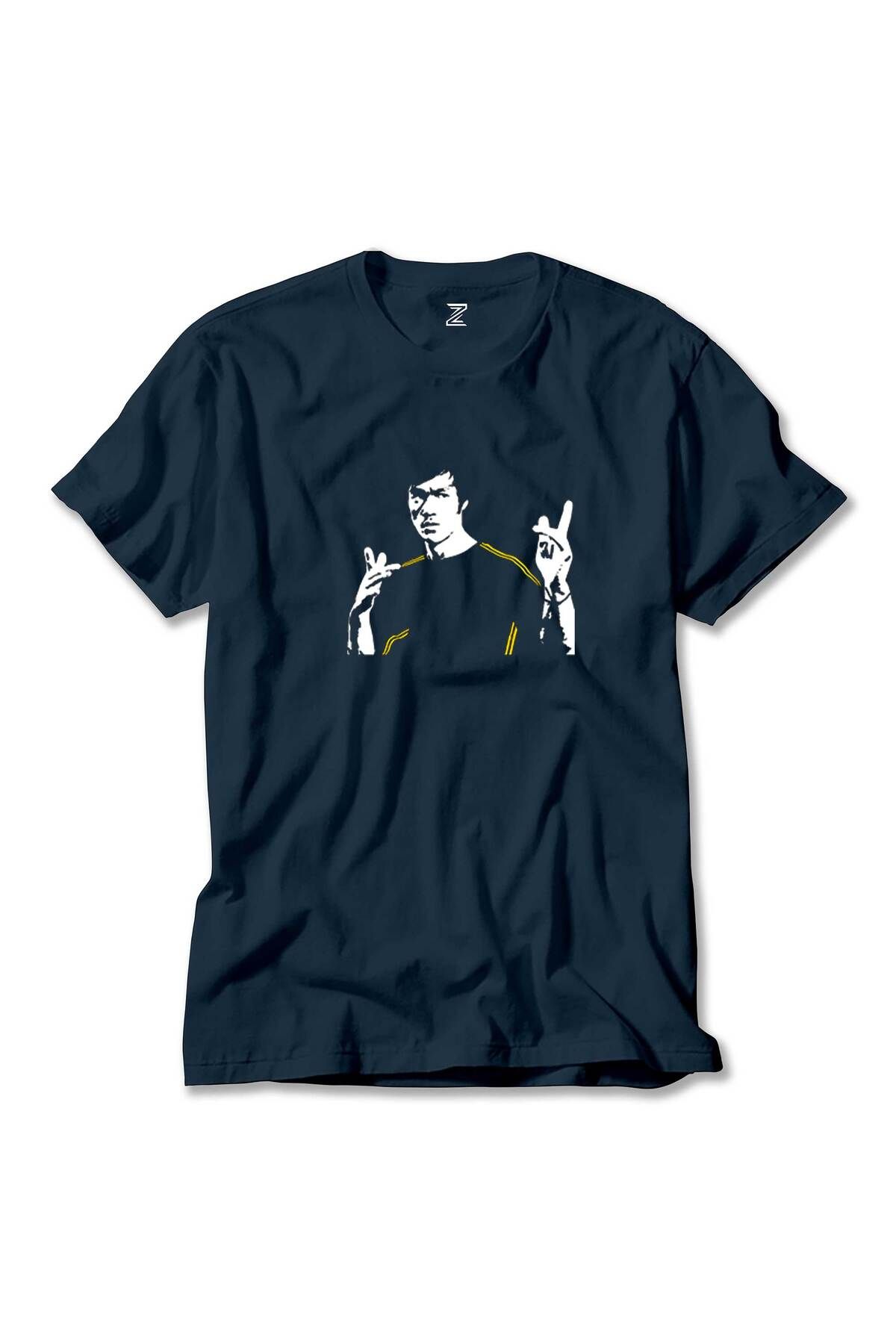 WAKHA Bruce Lee Figure Lacivert Tişört