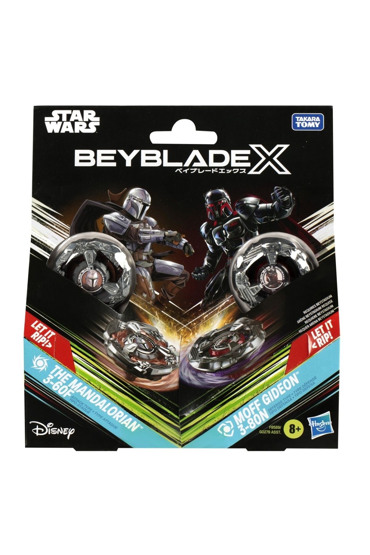 Hasbro-BEYBLADE X STAR WARS PACHET DUO THE MANDALORIAN 3-60F SI MOFF GIDEON 3-80N 1