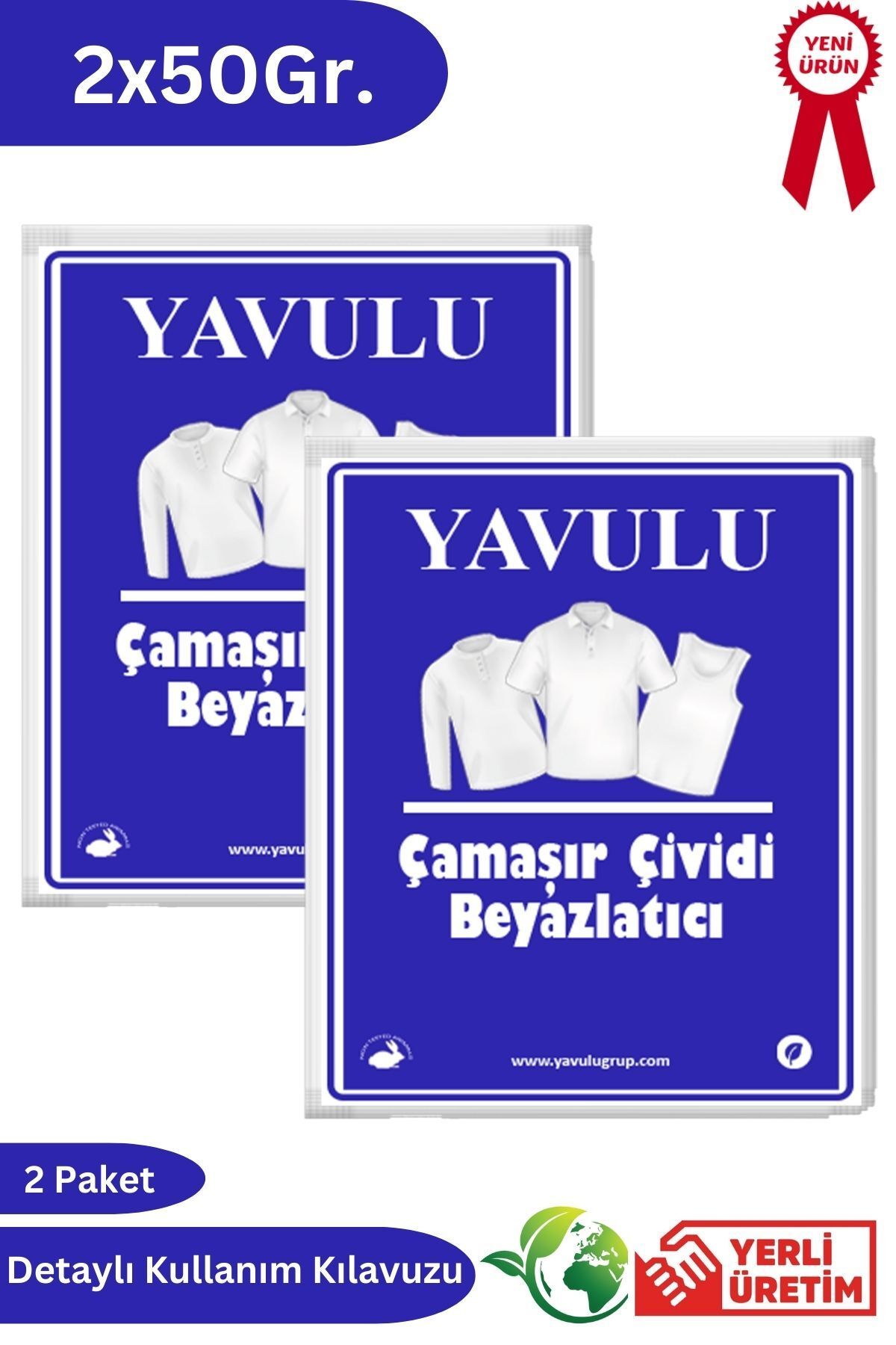 yavulu Çamaşır Çividi Mavi Toz Çivit Çamaşır Beyazlatıcı Çamaşır Çiviti 2 Paket 50Gr