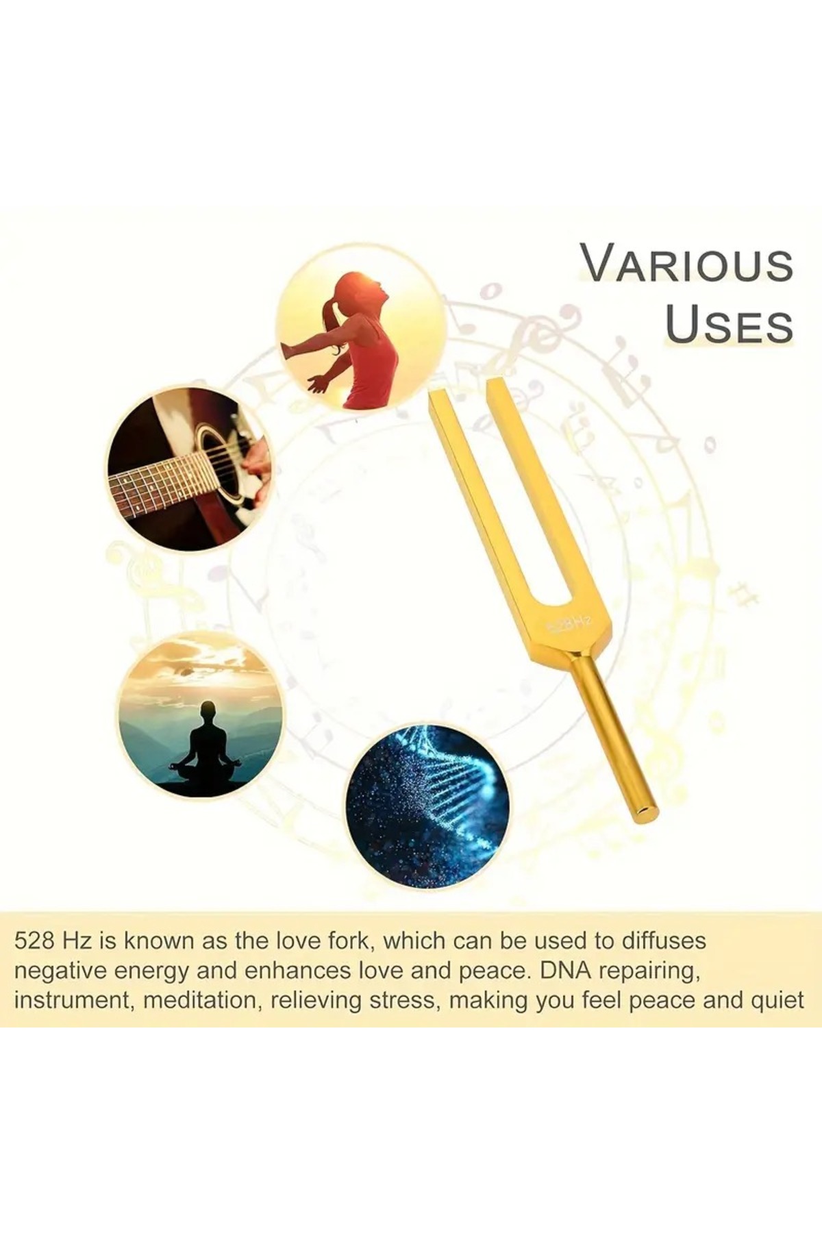 Sorendy 528 Hz Meditasyon ve Rahatlık Akort Solfej Çatalı Yoga