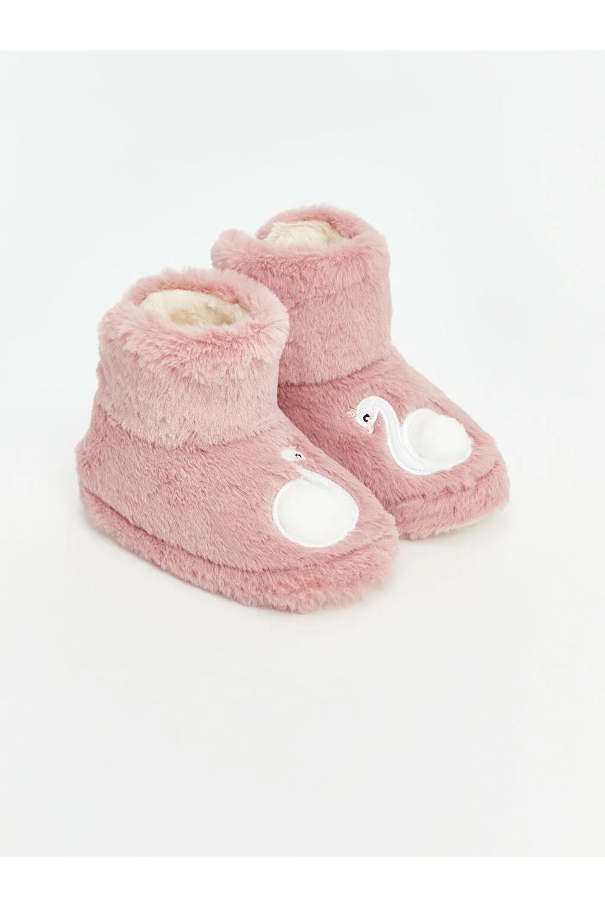 LC Waikiki-Lcw Pink Embroidered Plush Baby Girl Home Boots 1