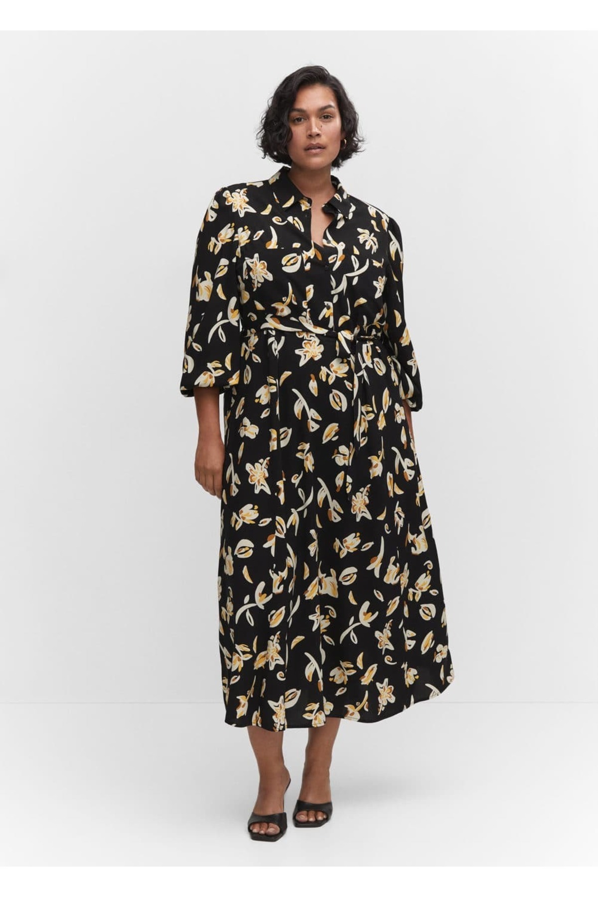 MANGO Woman-Gemustertes Hemdkleid 8