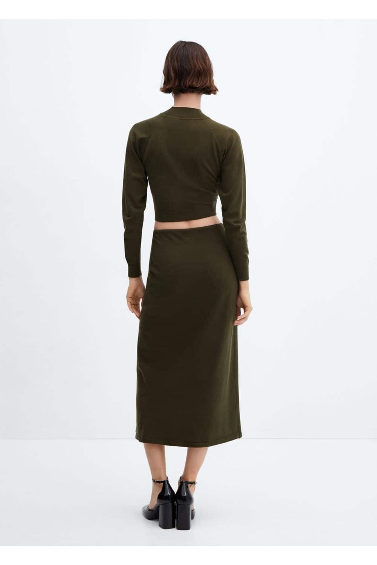 MANGO Woman-Woven wrap skirt 6