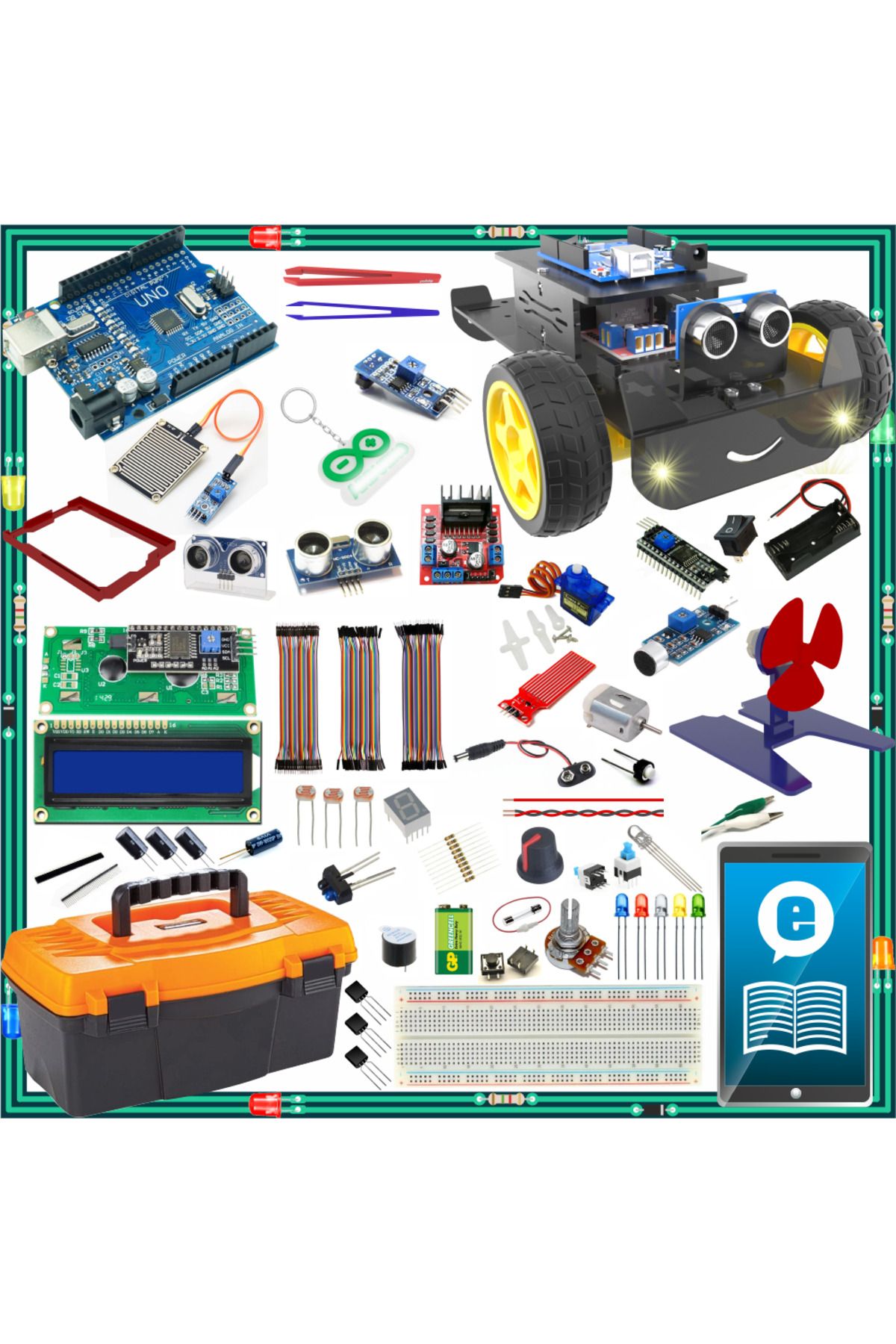 Prtp-Prototip Arduino Başlangıç Seti Uno R3 Ch340 -turbo Black V3. 107 Parça 349 Adet