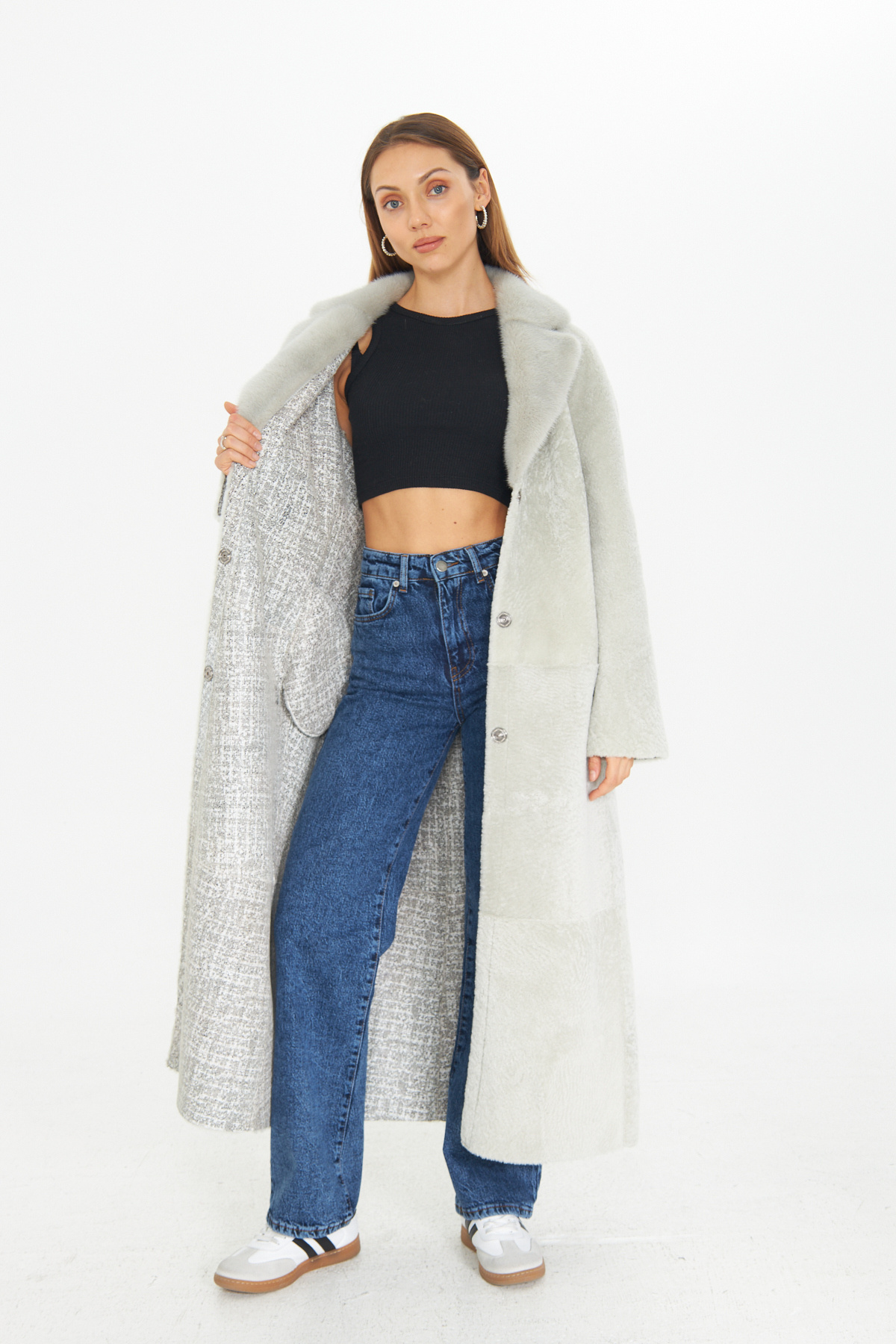 By Marki Marki  Hakiki Astragan Kürklü Palto - 127 Cm, Çift Taraflı, Deri Ve Kürk Yüzeyli, Özel Kürk Yakalı - 115822 - Görsel 5