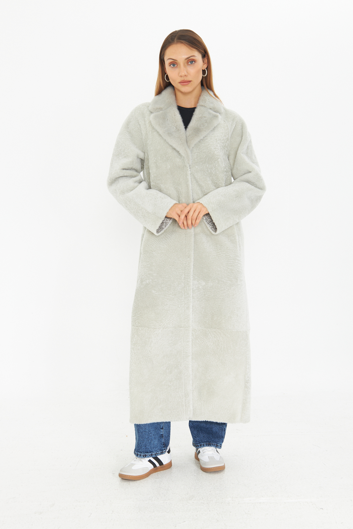 By Marki Marki  Astragan Kürklü Palto - 127 cm, Çift Taraflı, Deri ve Kürk Yüzeyli, Özel Kürk Yakalı - 115822 - Görsel 6