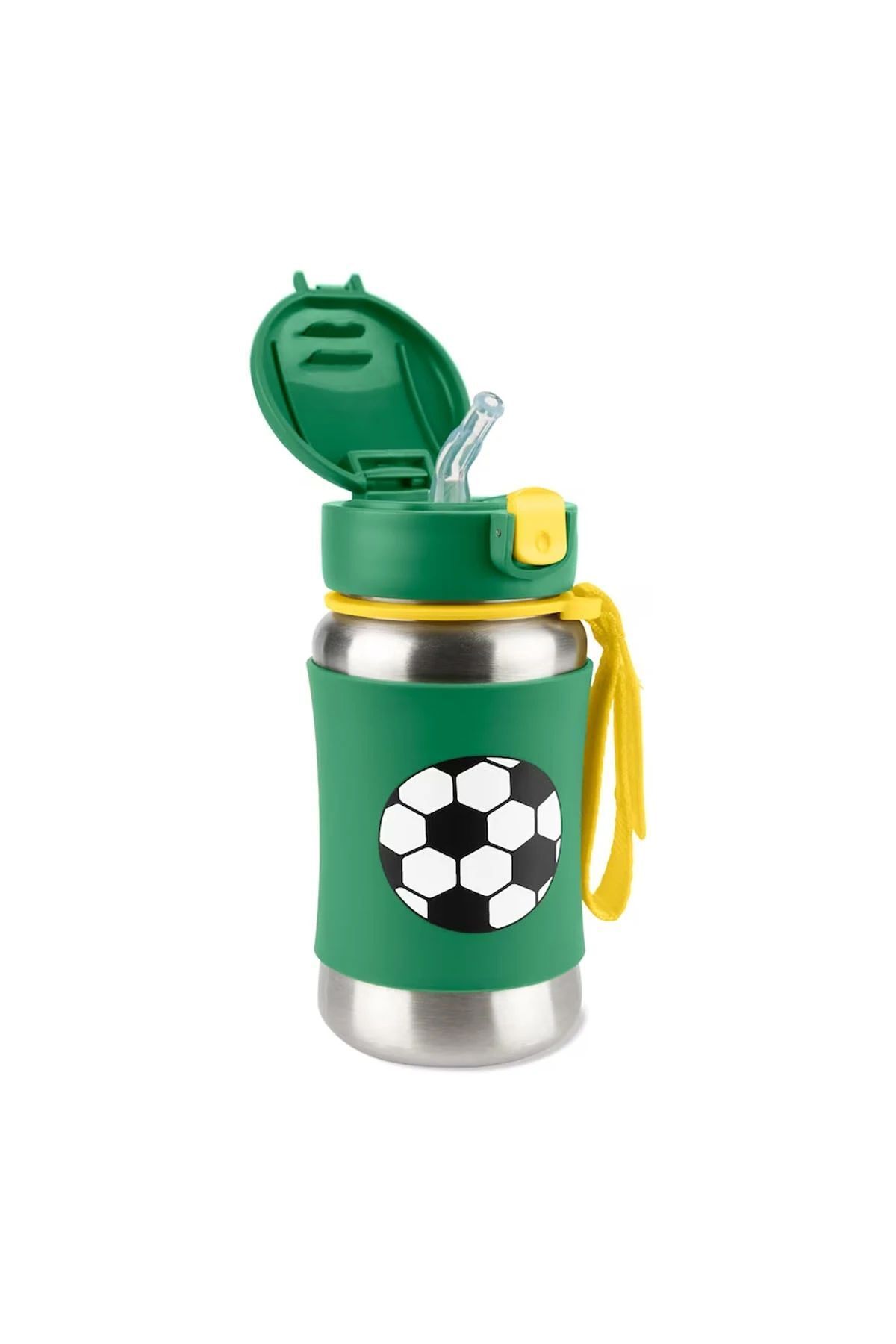 Easy Tedarik Skip Hop Pipetli Paslanmaz Çelik Suluk 350ml Futbol