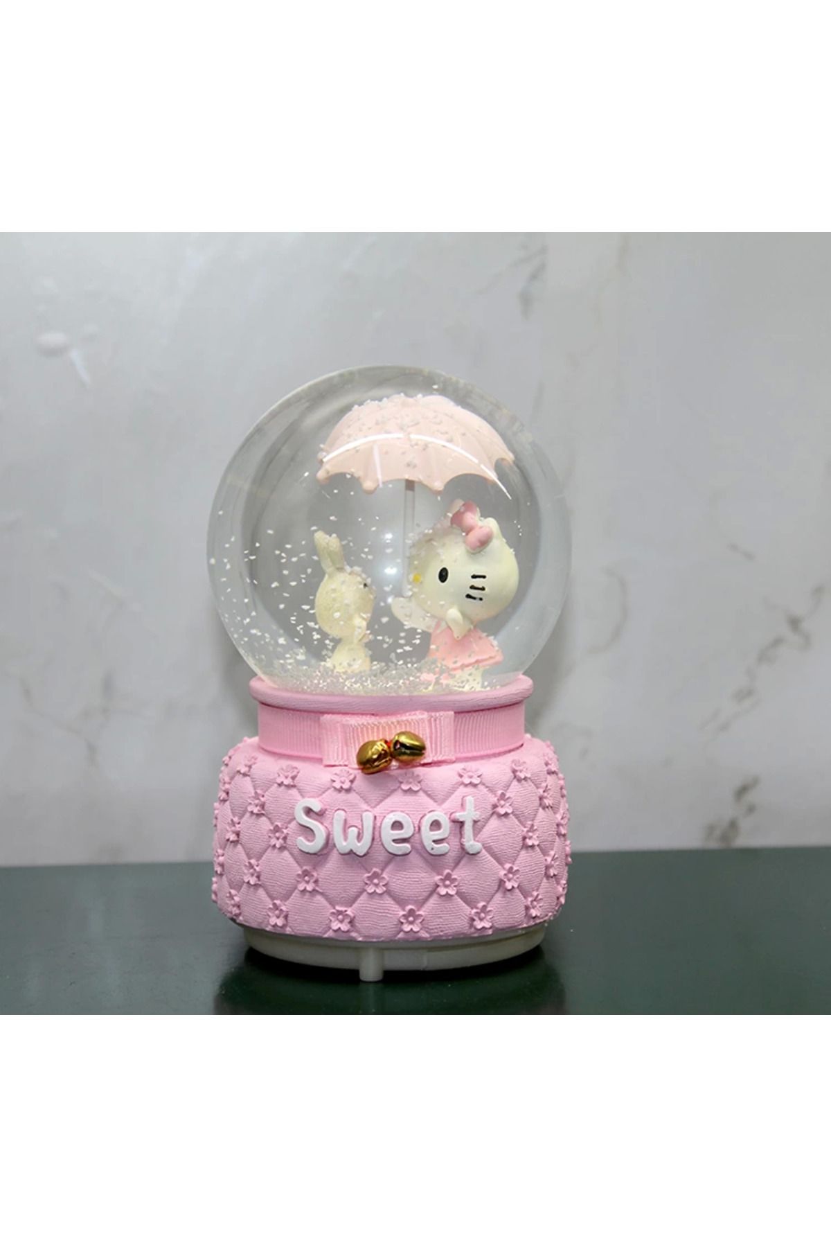 Amazex Store Hello Kitty Işıklı Müzikli Kar Küresi Orta Boy Alk3042