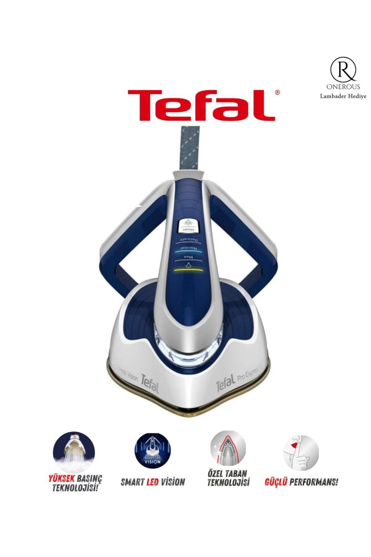 TEFAL 3000W Buhar Kazanlı Yüksek basınç-LED Aydınlatma 700 G/dk'lık Şok Buhar Ve 8 Bar Buhar Basınçlı