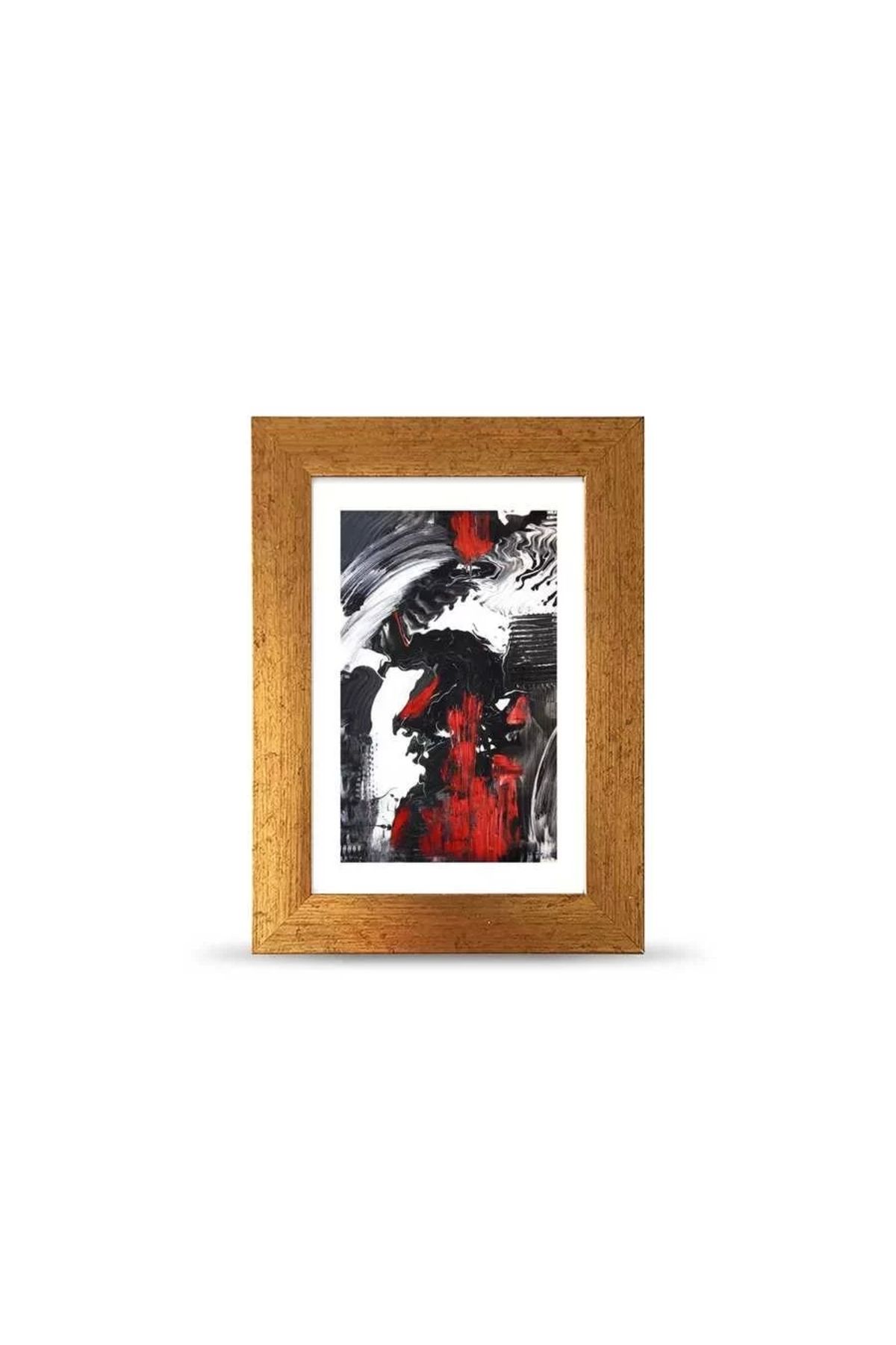 bi'aldım-Abstract Black White Red Poster Frame - 10x15 Cm Small Size 4
