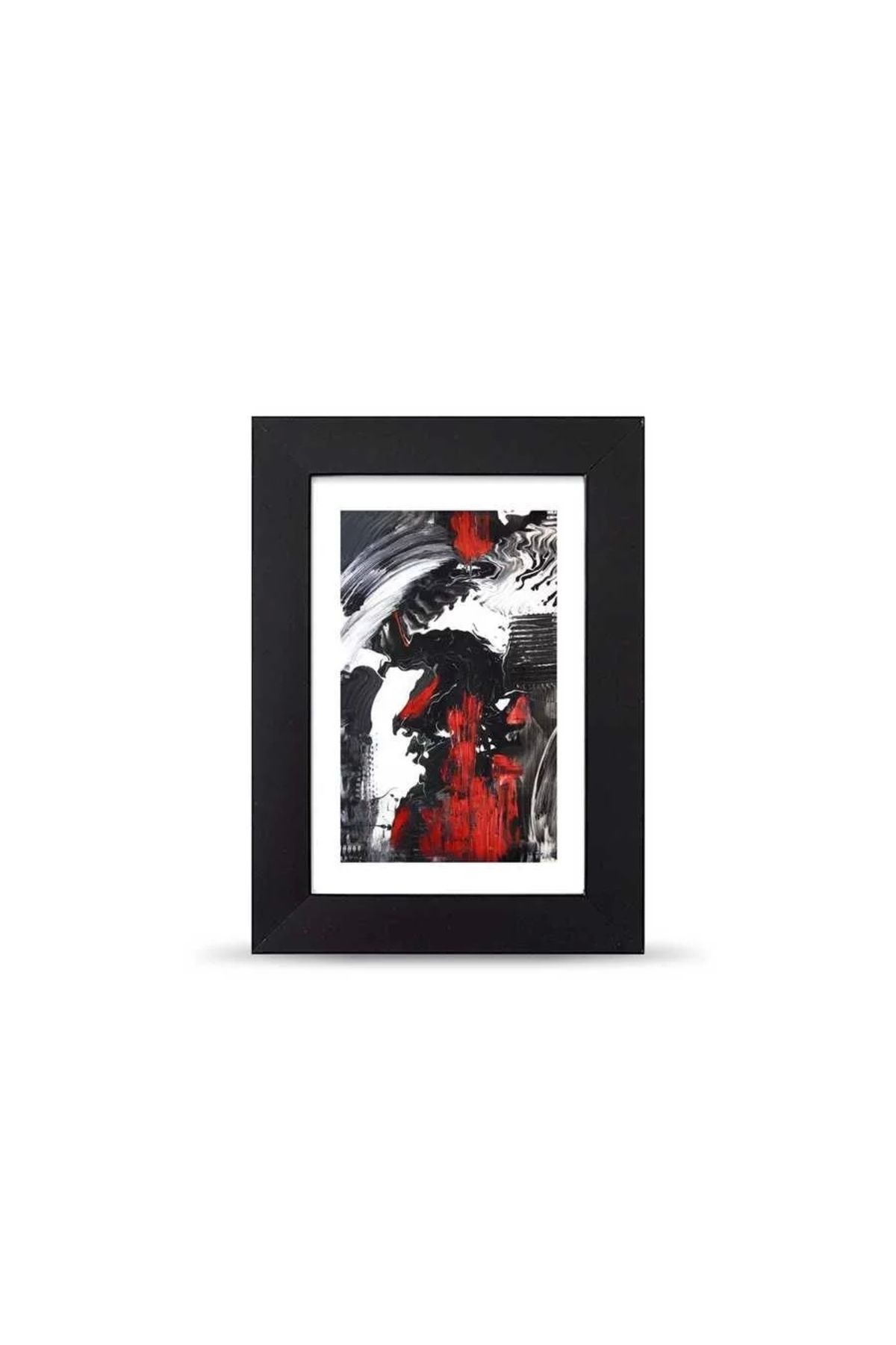 bi'aldım-Abstract Black White Red Poster Frame - 10x15 Cm Small Size 2