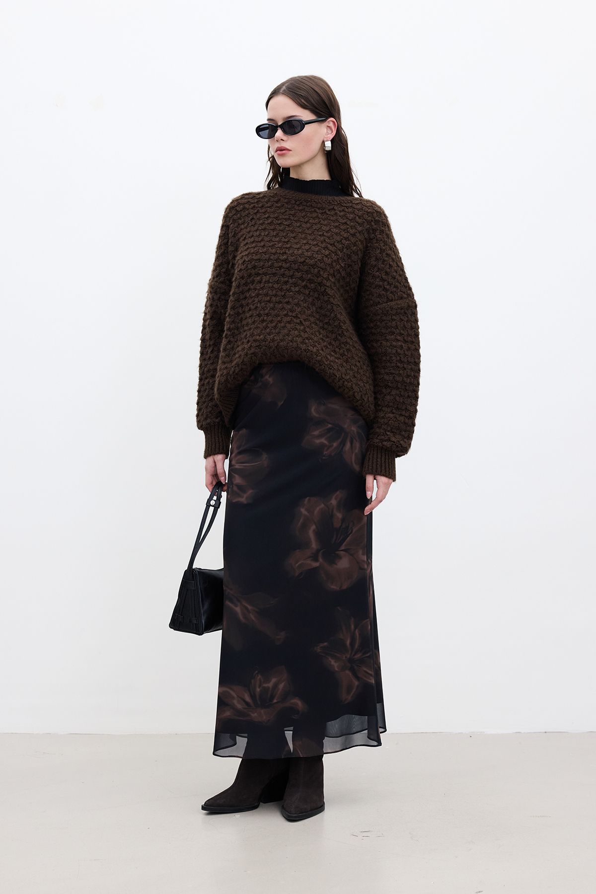 Manuka-Lotus Patterned Midi Tulle Skirt 2