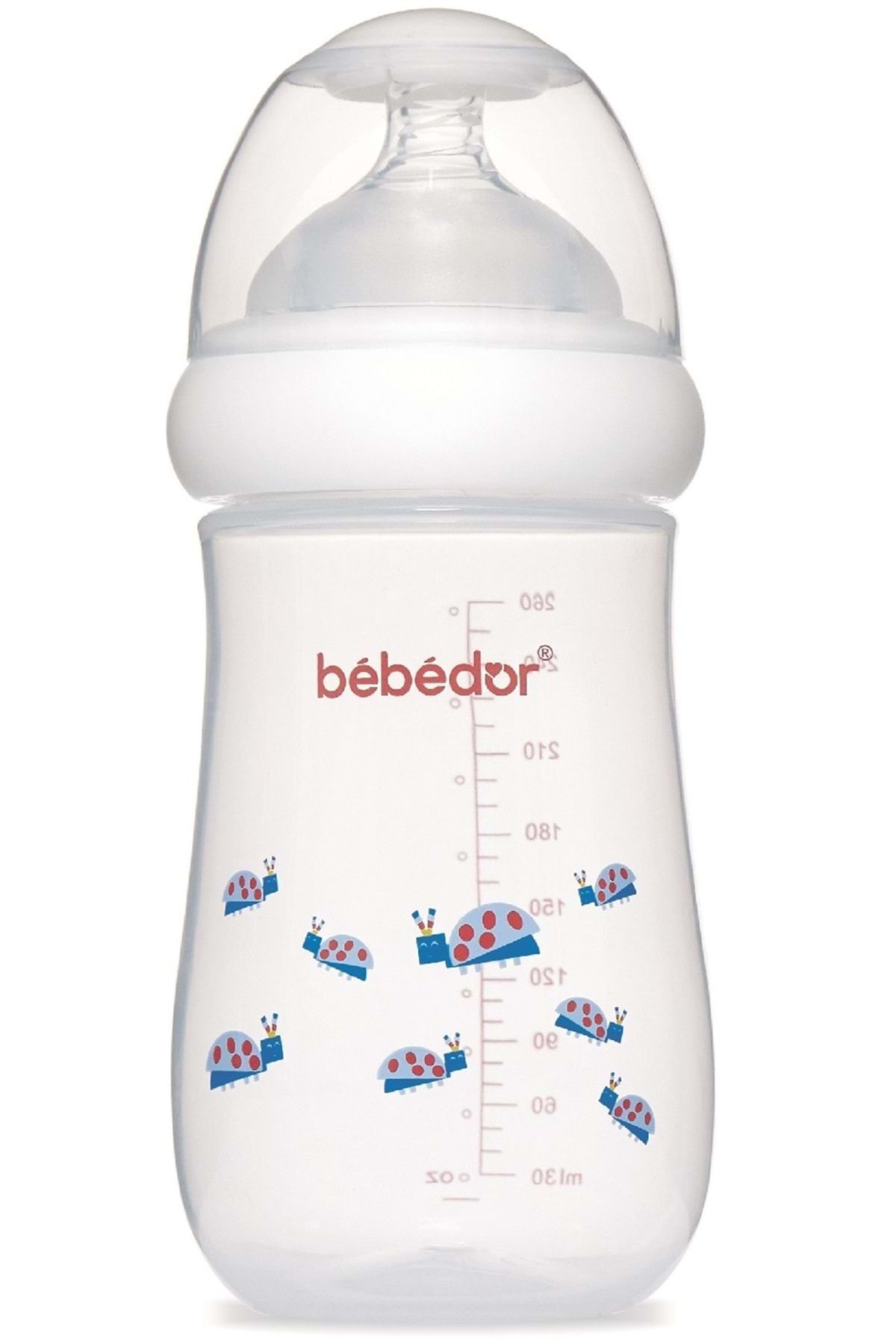 Bebedor Desenli Geniş Ağızlı PP Biberon 260ML (Kod:98322) - Mavi