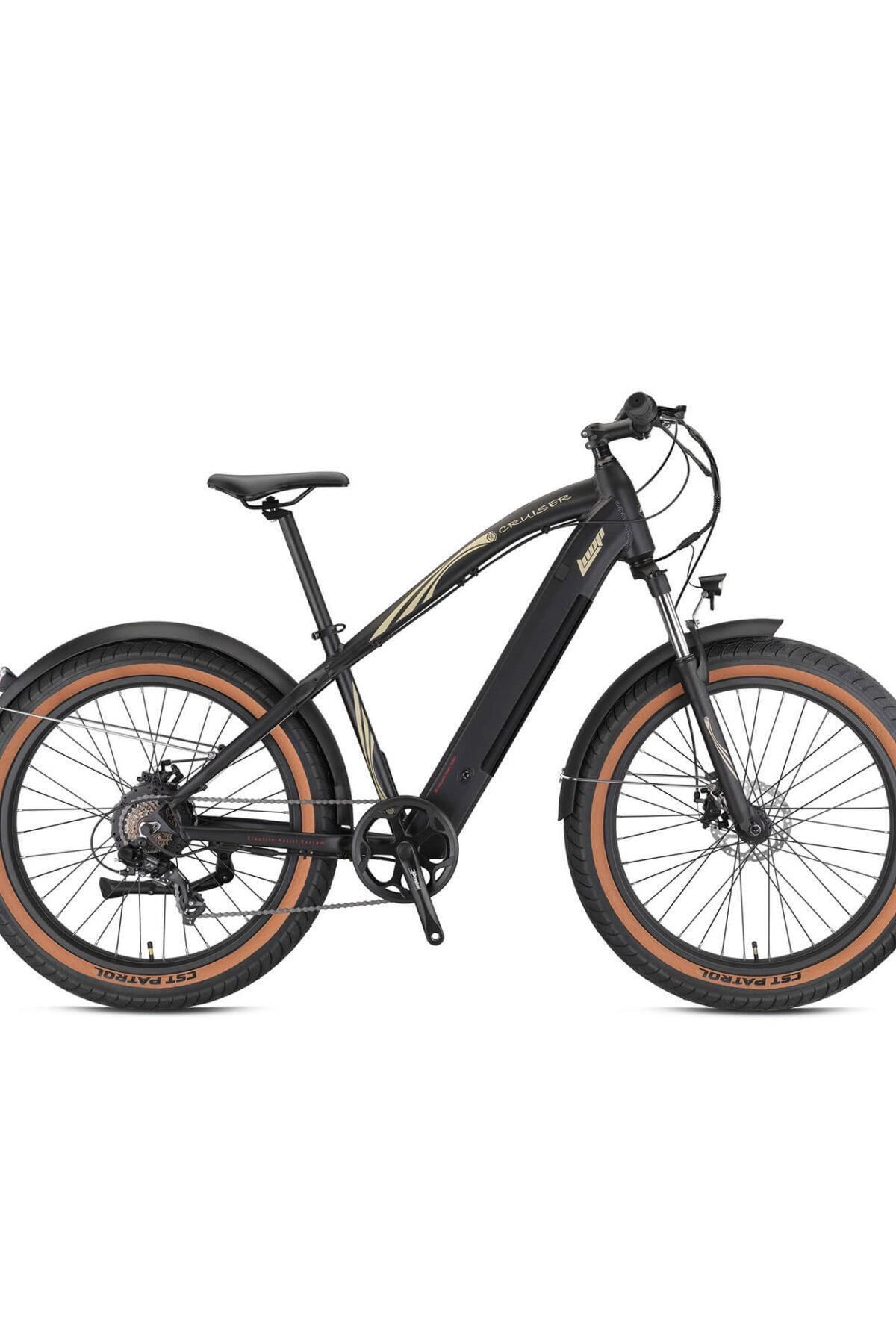 Kron Loop Cruiser 26" Elektrikli Fat Bike Bisiklet 17' Elektrikli Bisiklet 7 Vites Siyah Kahverengi