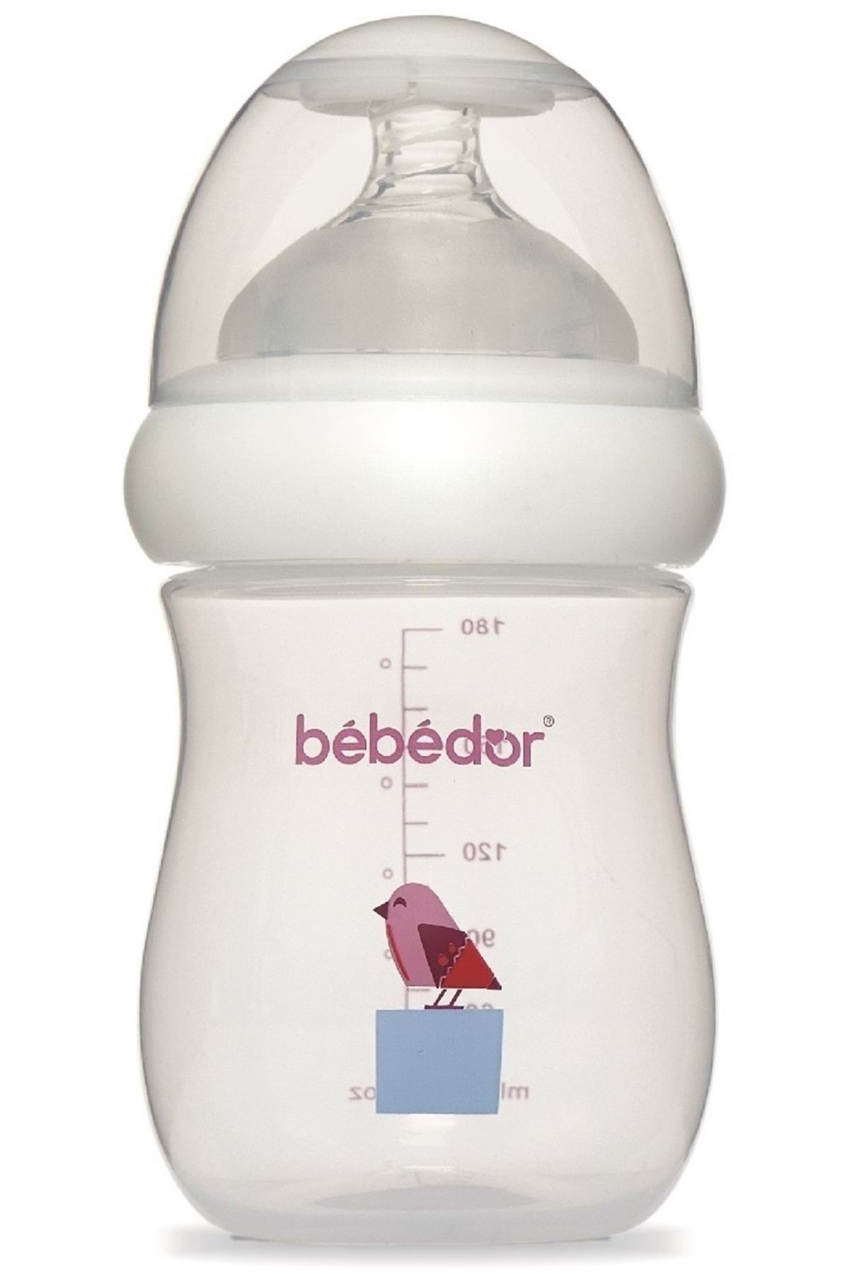 Bebedor Desenli Geniş Ağızlı PP Biberon 180ML (Kod:97322) - Mor