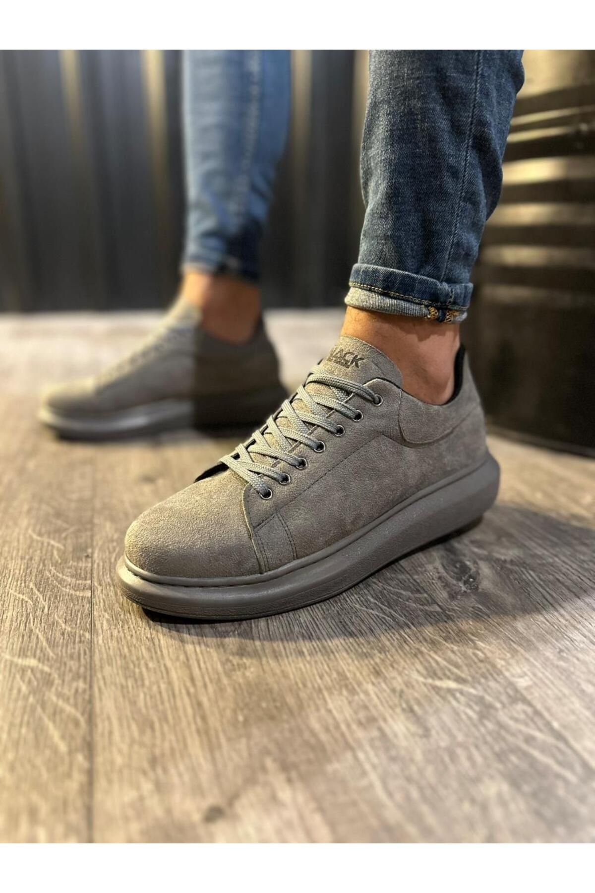 Up Shop Yüksek Taban Günlük Ayakkabı 044 Gri (Süet)