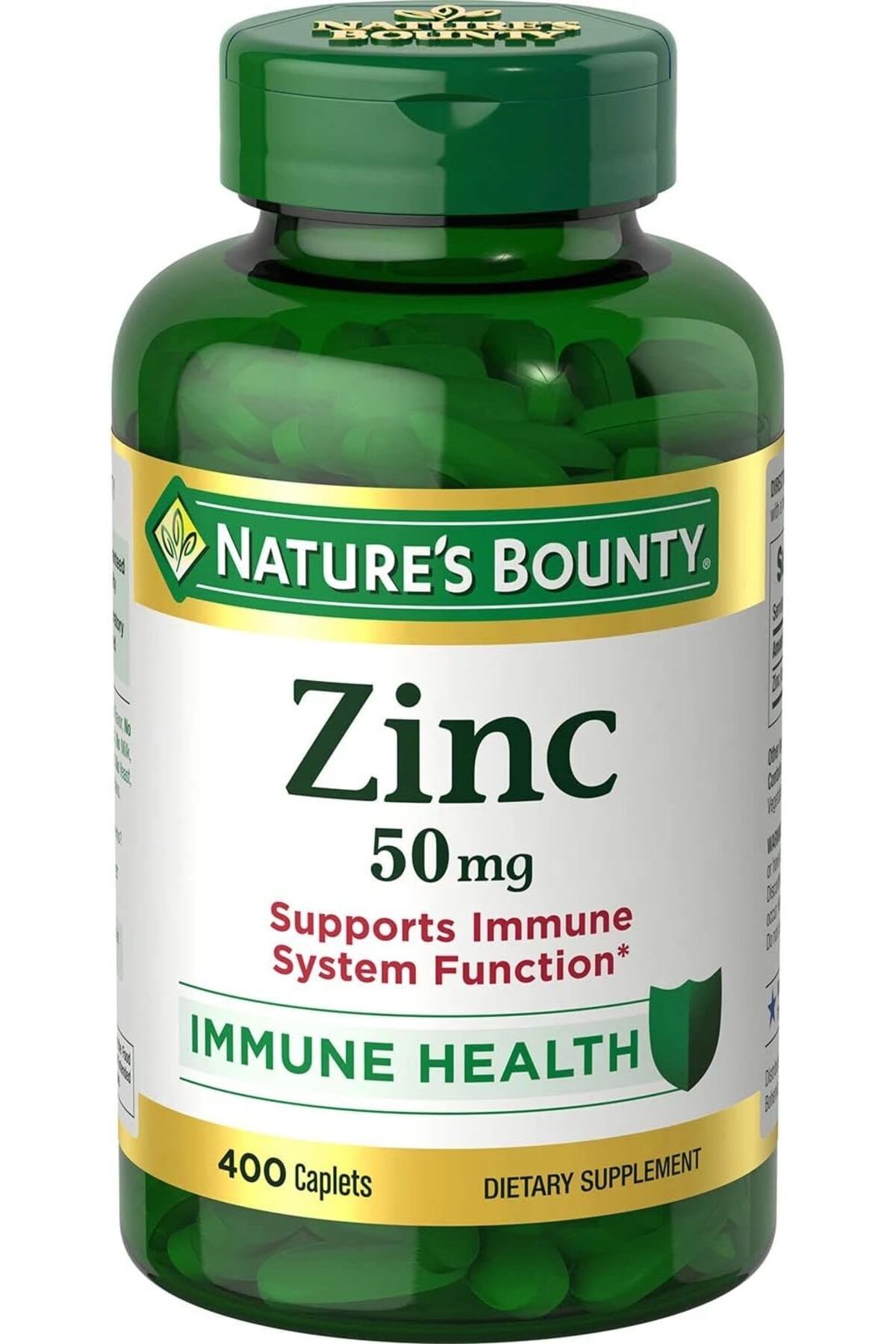 Nature Made Nature's Bounty Zinc 50mg 400 Caplets Menşei USA