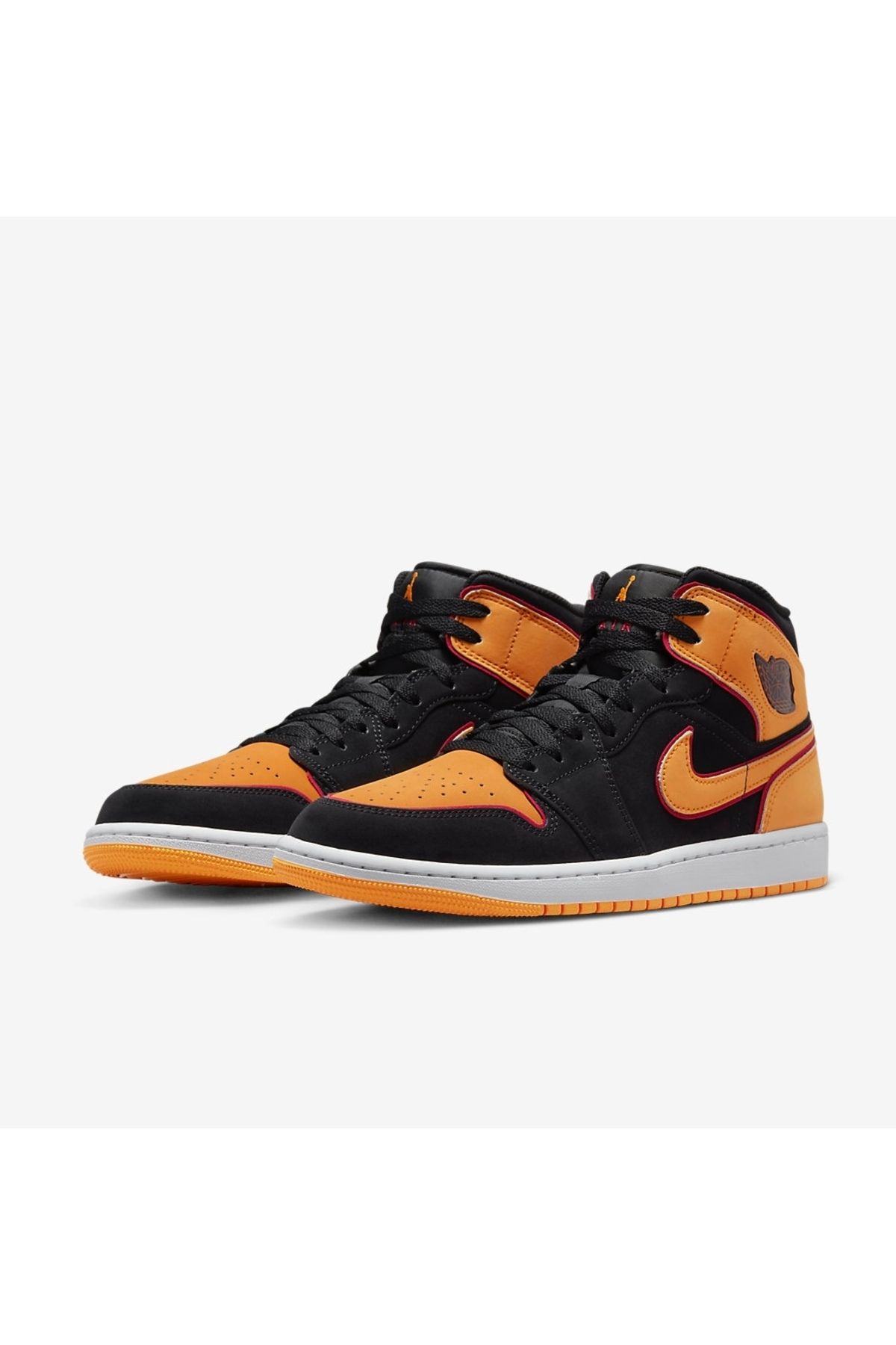 Nike Air Jordan 1 Mid Black Orange Erkek Spor Ayakkabı