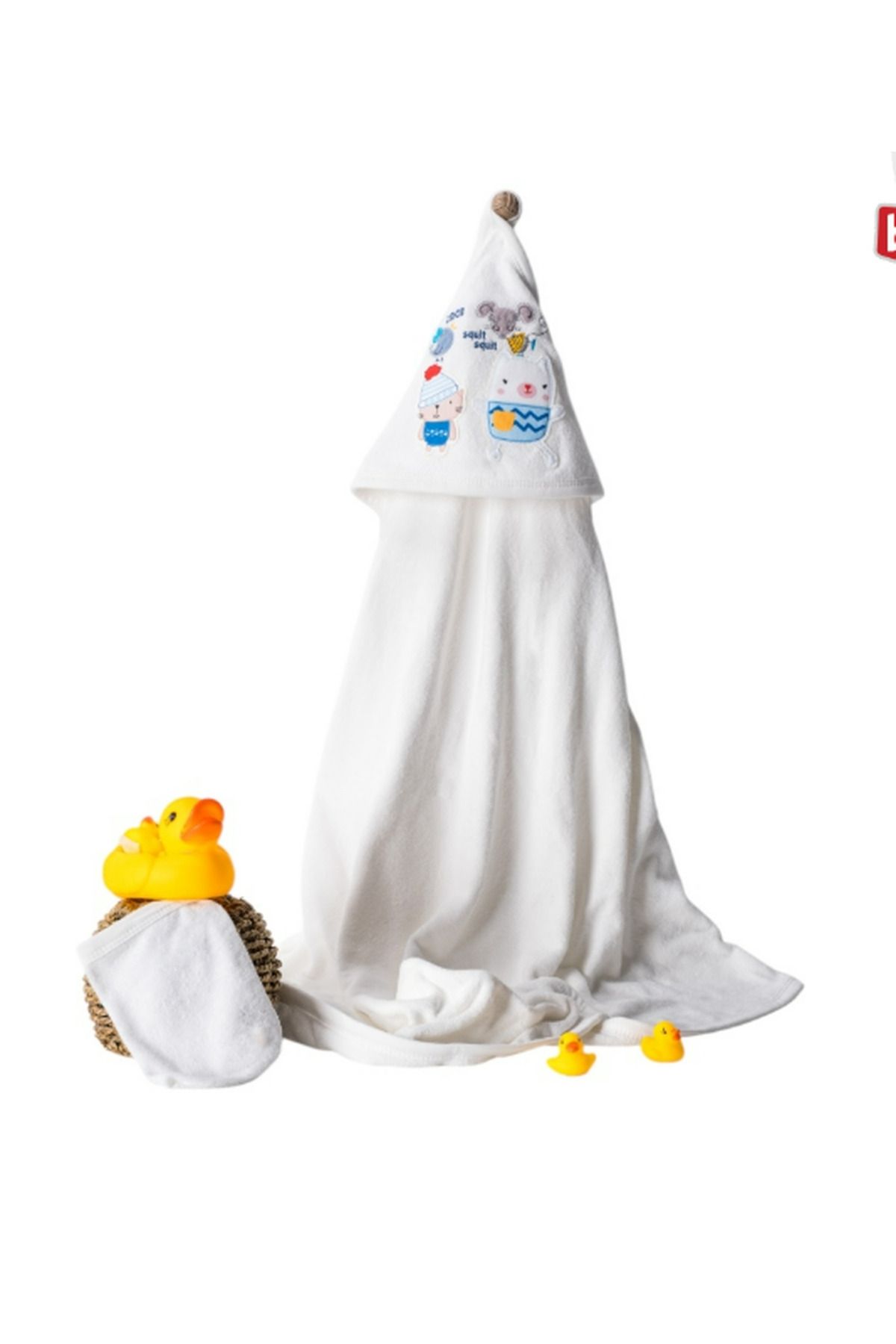 BEREKET BABY Bebek Unisex Battaniye 90x90 Kulak Nakışlı Sevimli Sıcak Tutan Battaniye BEREKET BABY