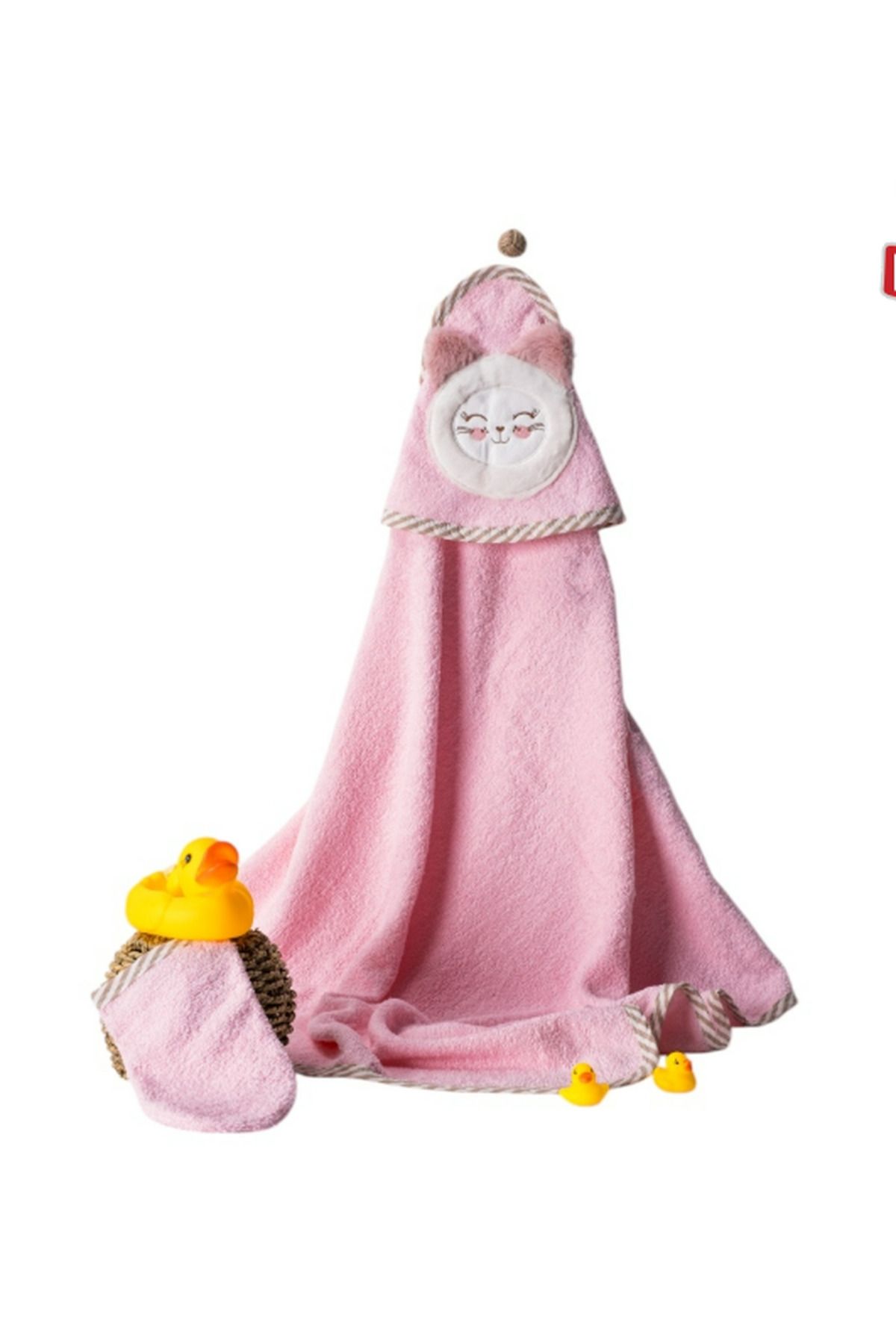 BEREKET BABY Bebek Unisex Battaniye 90x90 Kulak Nakışlı Sevimli Sıcak Tutan Battaniye BEREKET BABY