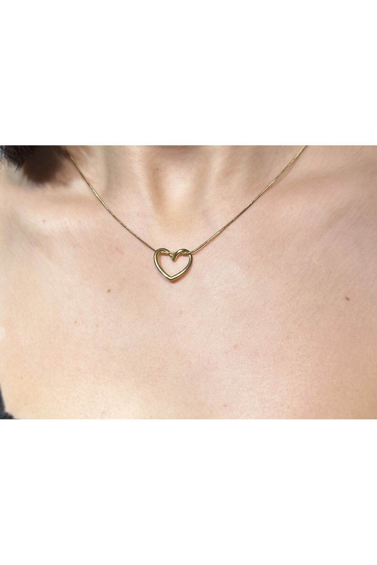 stainles steel-Gold Color Steel Heart Knot Necklace 4