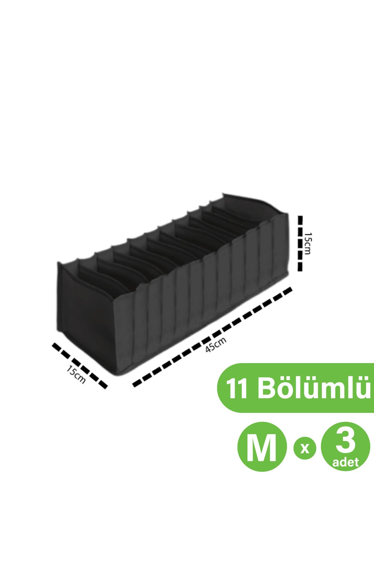 La Home Concept Negru Mediu 3 Bucuri - Organizator Pentru Dulap Și Sertar Organizator Pentru Șosete Și Lenjerie Intimă - One Size
