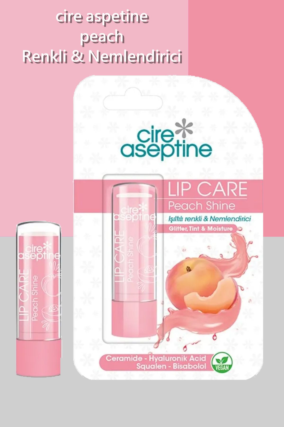 CIRE ASEPTINE Lip Care Peach (Şeftali) Renkli Dudak Nemlendirici 4,5 G