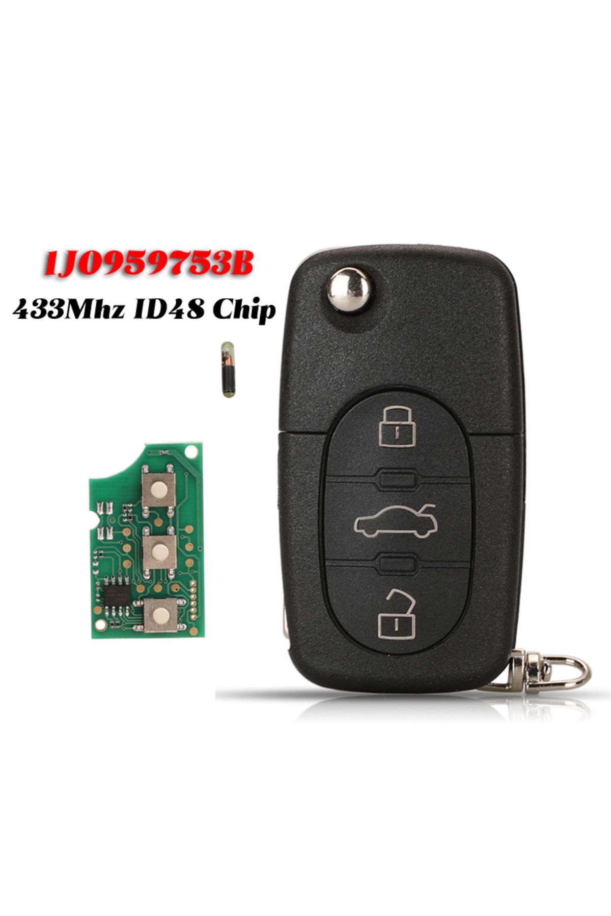 jingyuqin-FCCID:1J0959753B Remote Car Key For VW/Volkswagen Bora Passat 3 Buttons 433MHZ ID48 Chi... 8