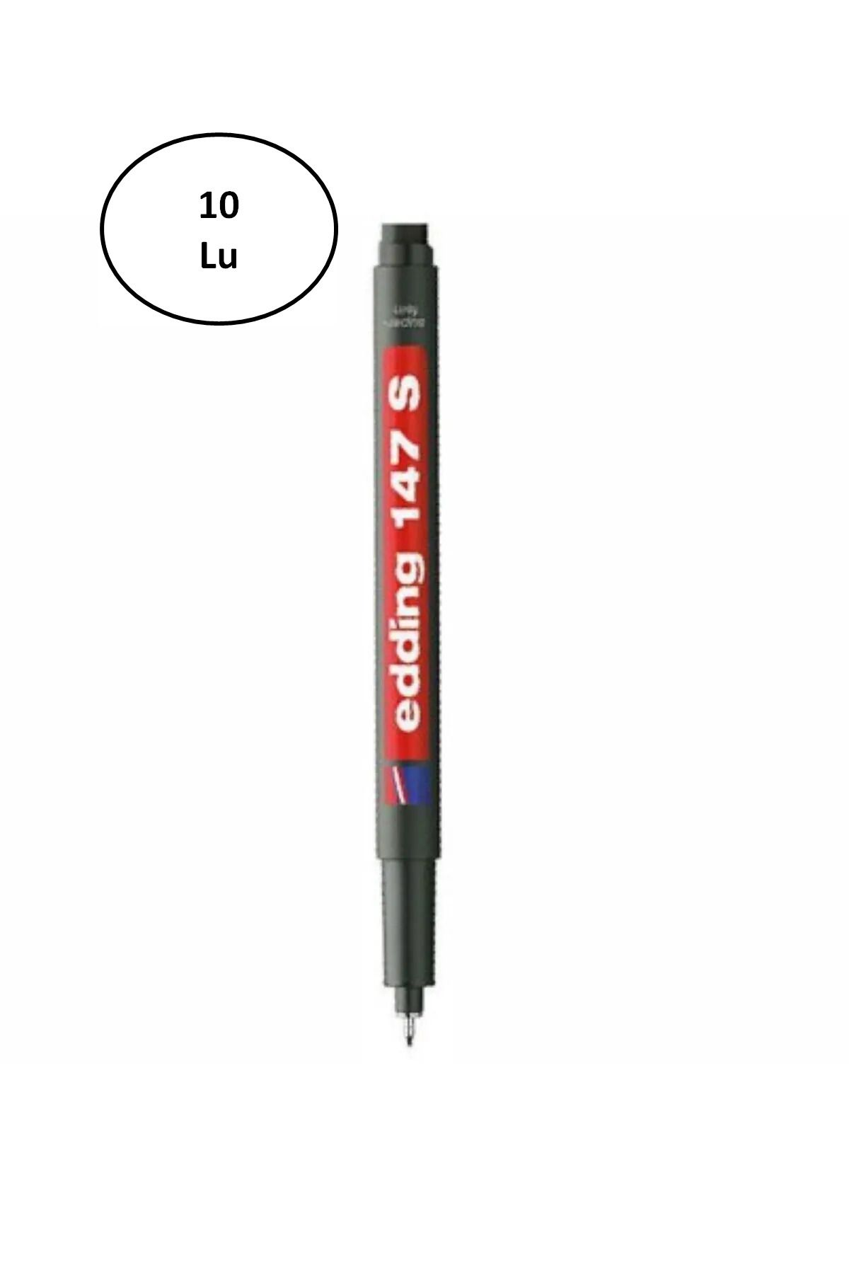 Easy Tedarik Edding E-147 S Asetat Kalemi Silgili Siyah 10 Lu