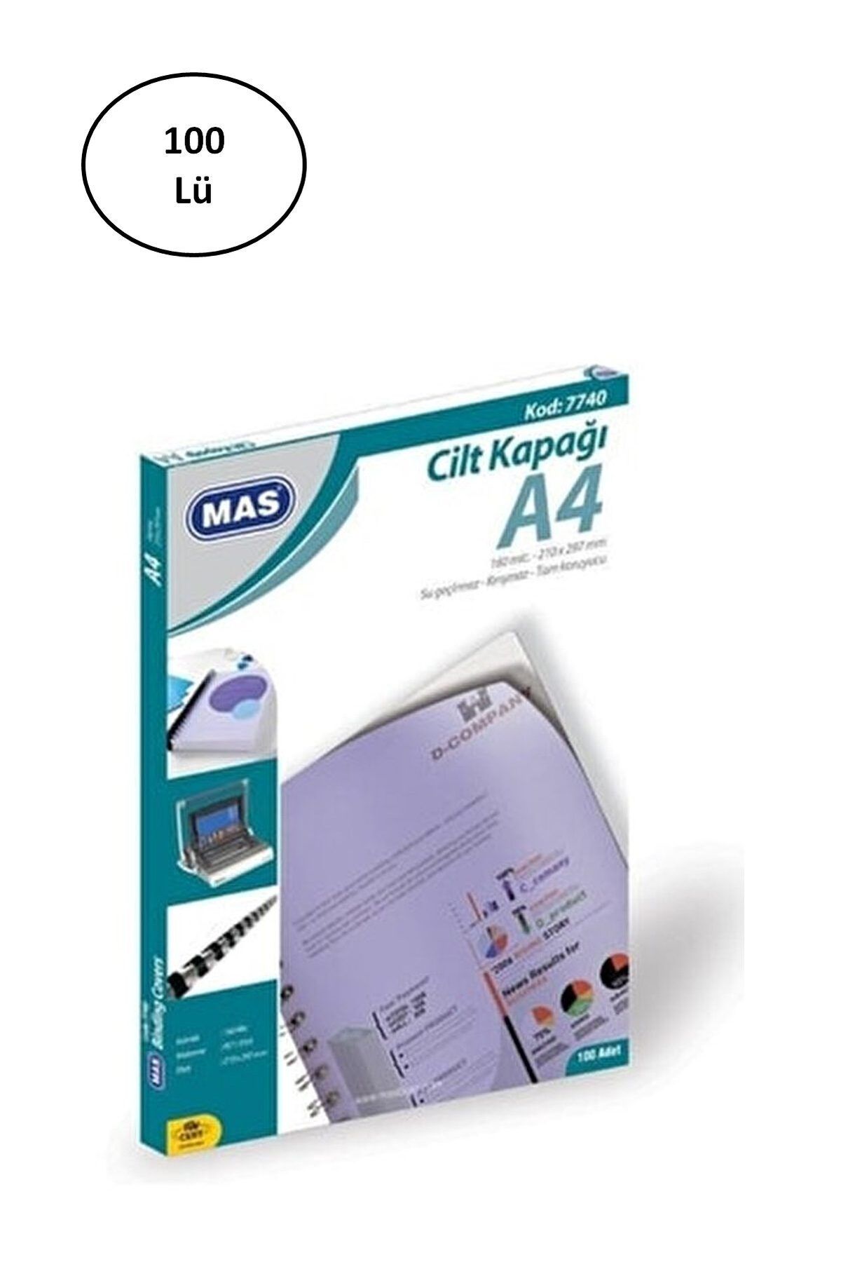 Easy Tedarik Mas Cilt Kapağı PP A4 Şeffaf 100'lü