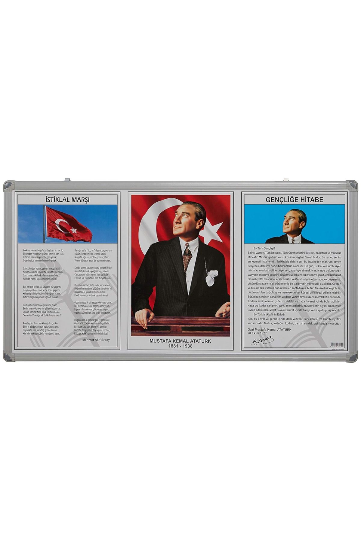 Easy Tedarik Panda PAN 419 Alüminyum Çerçeveli 3'lü Milli Levha