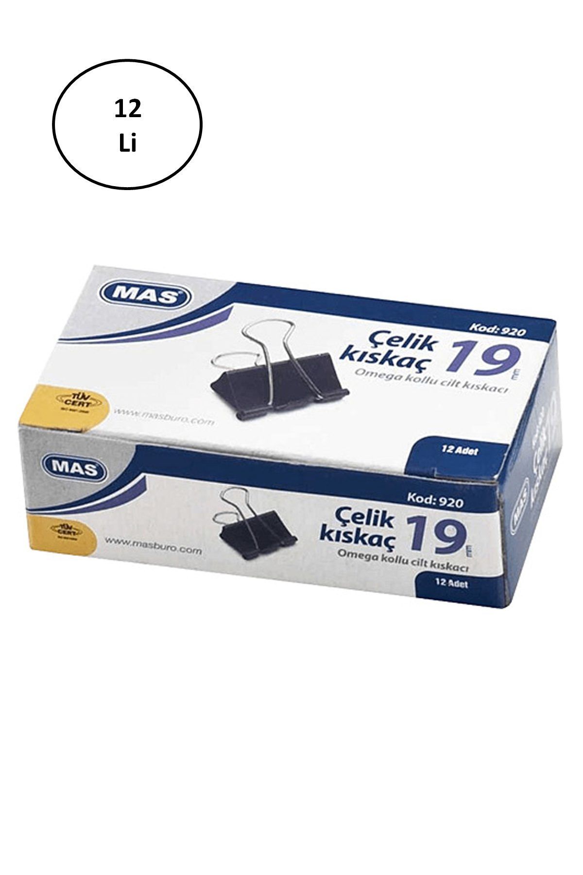 Easy Tedarik Mas Omega Çelik Kıskaç Siyah 19 mm 12'li