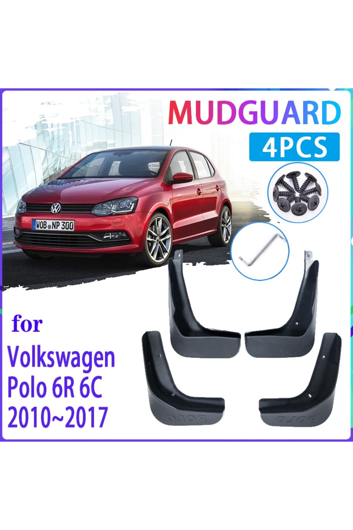 Choice-4 PCS Car MudFlaps for Volkswagen VW Polo 6R 6C 2010~2017 Mudguard Splash Guards Fender Auto Acce... 2