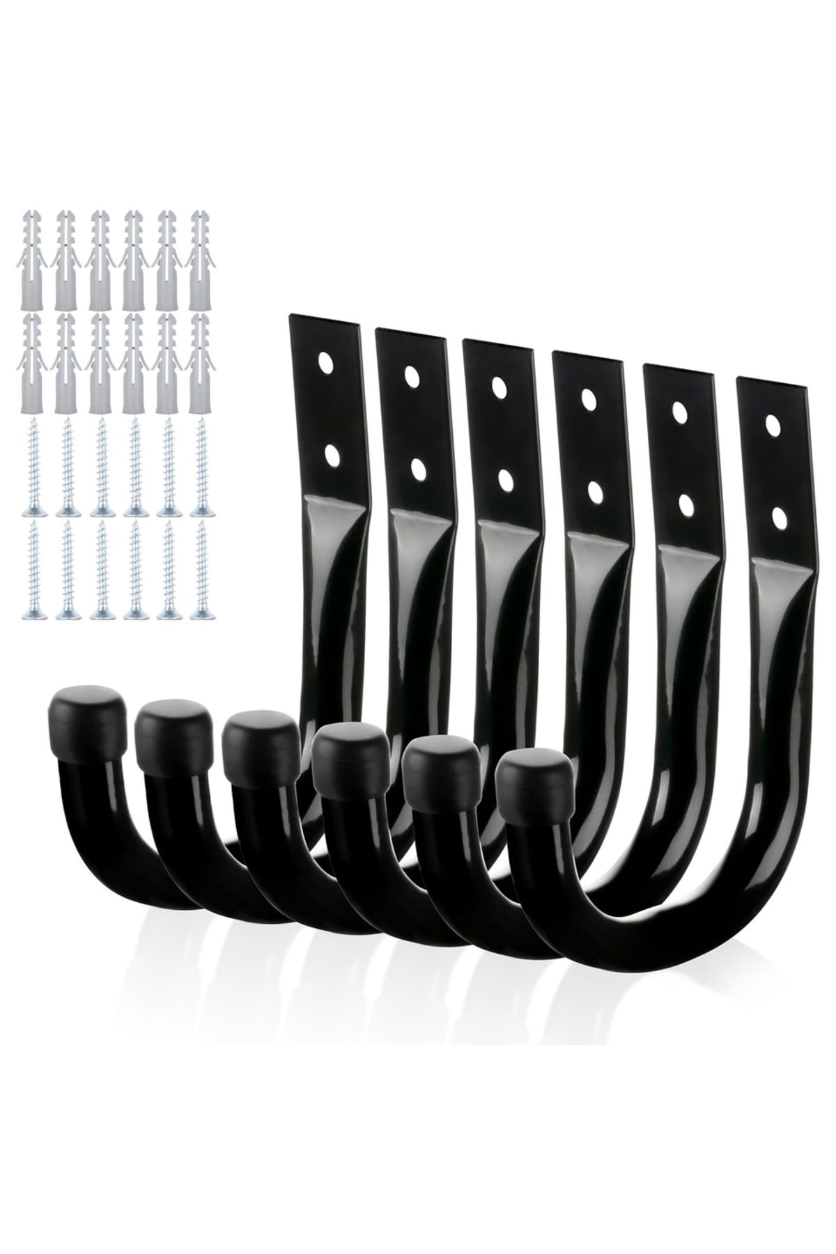 Choice-Black-6pcs Pack Of 6 Heavy-duty Garage Hooks For Hanging, Large Garage Storage Hooks For Extension C 1