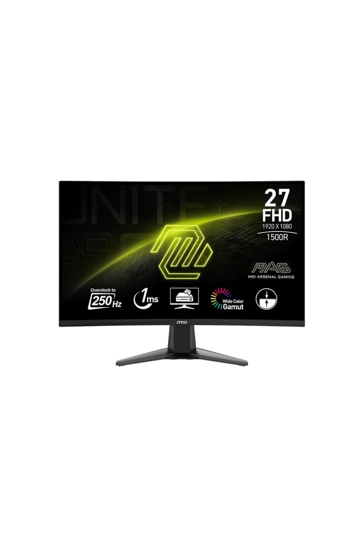 MSI Mag 27c6x 27 1920x1080 250hz 1ms Hdmı Dp Curved Adaptive Sync Curved Gaming Monitor