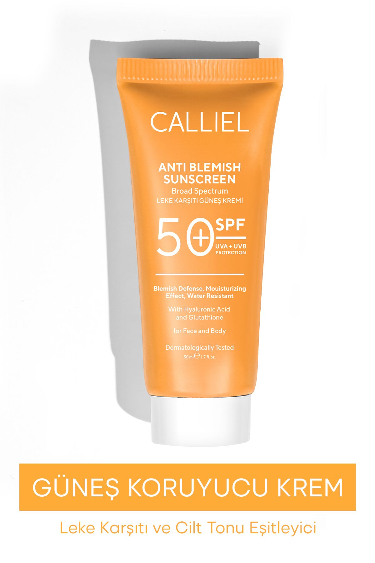 CALLİEL Leke Karşıtı Tüm Ciltler Için Yüksek Korumalı 50 Spf Güneş Kremi Glutatyon Etkili 50 ml