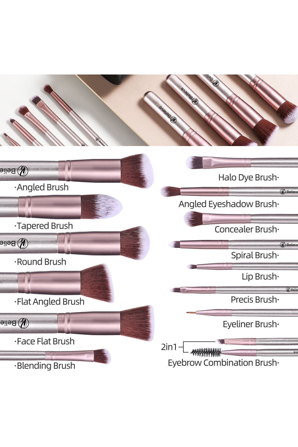 14 Parça Kabuki Purple Mood Makyaj Fırça Seti (YURTDIŞI ÜRÜNÜ)