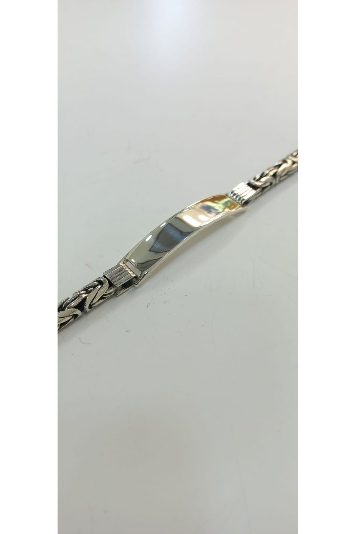 Plakalı Kral Zincir 925 Ayar Gümüş 5mm Kalınlık 20 Cm Boy